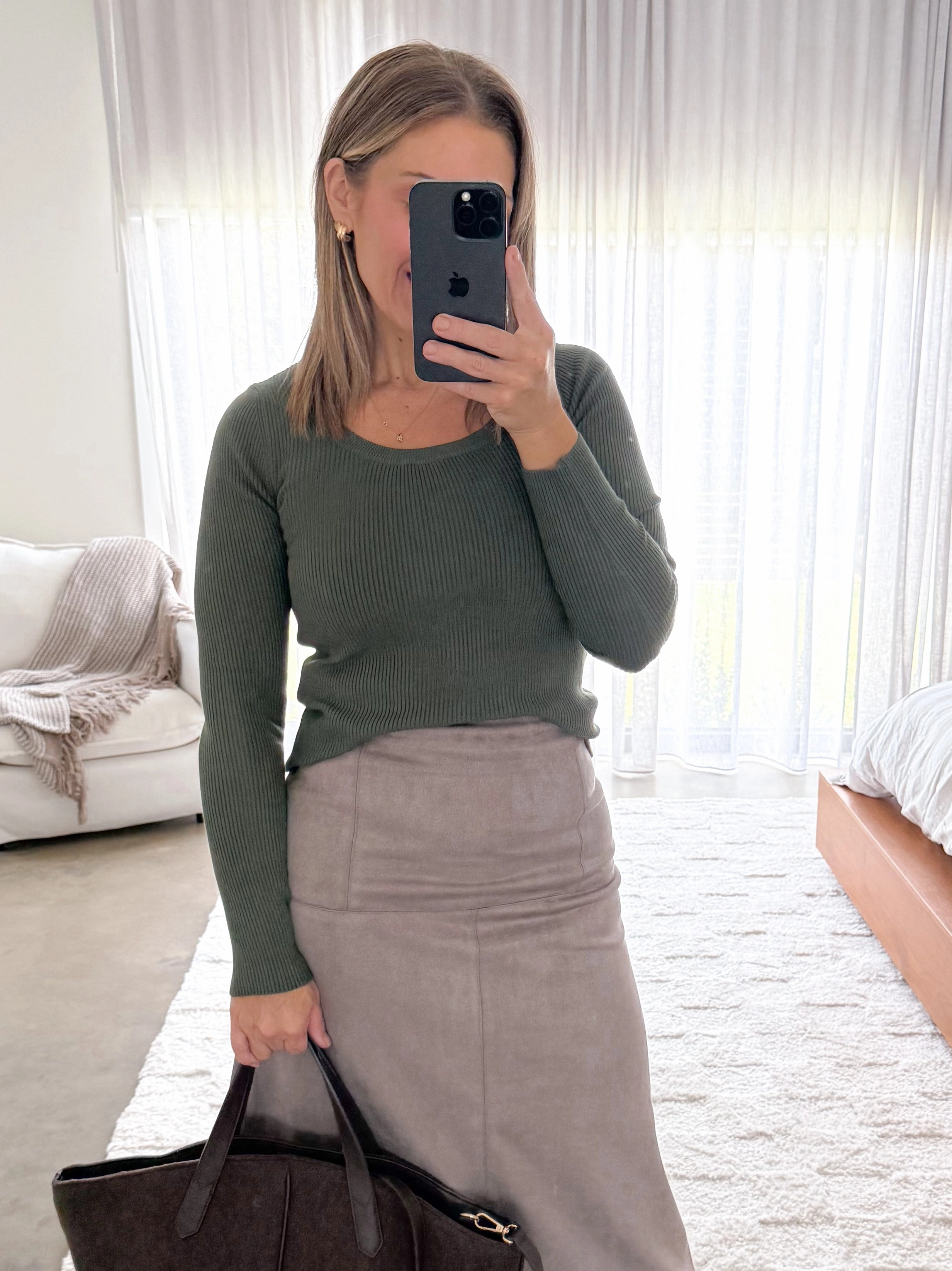 Evening Event Linen Selma Knit Top - Moss Green