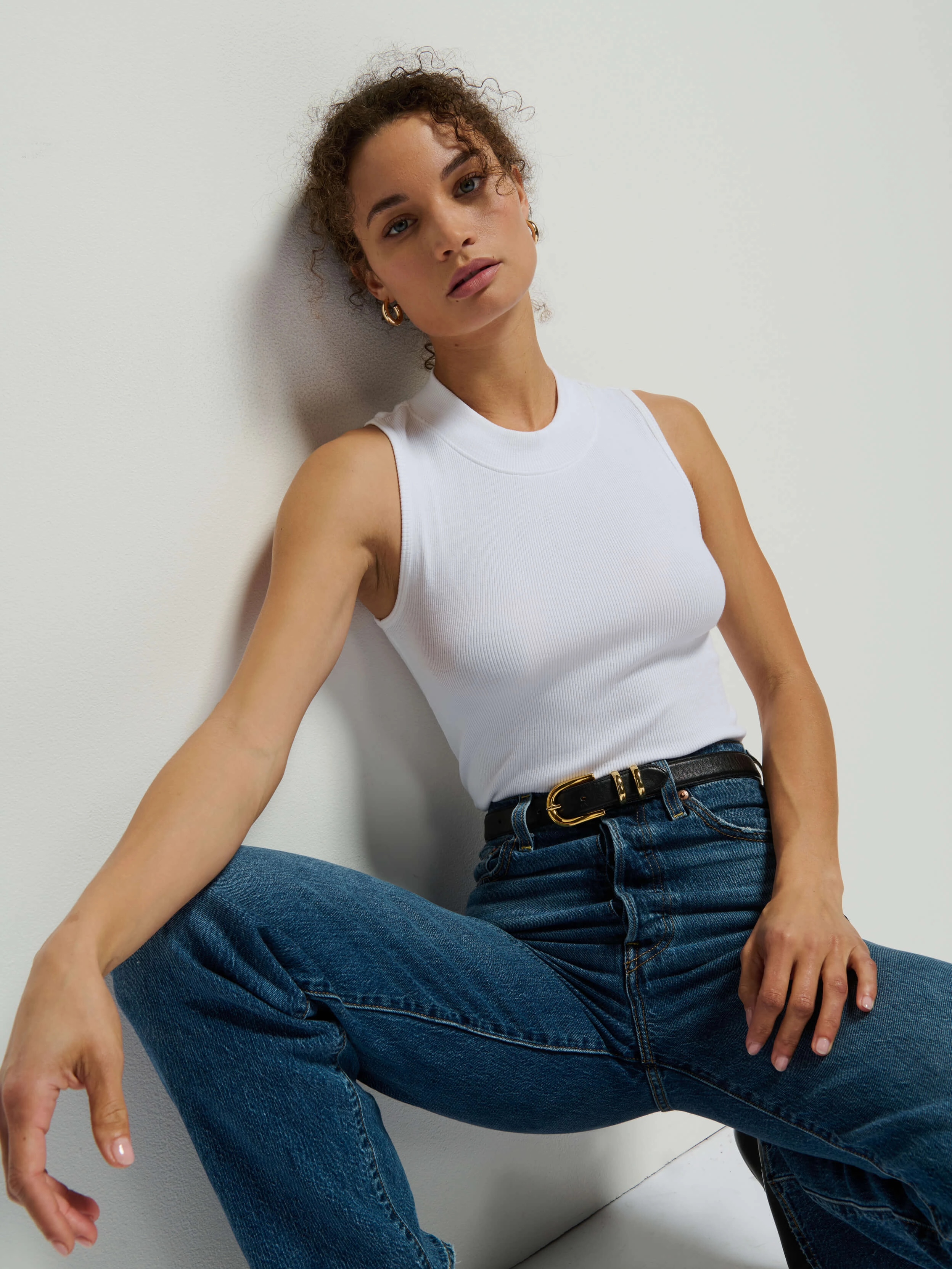 Tapered Side Panels Joan Tank - White