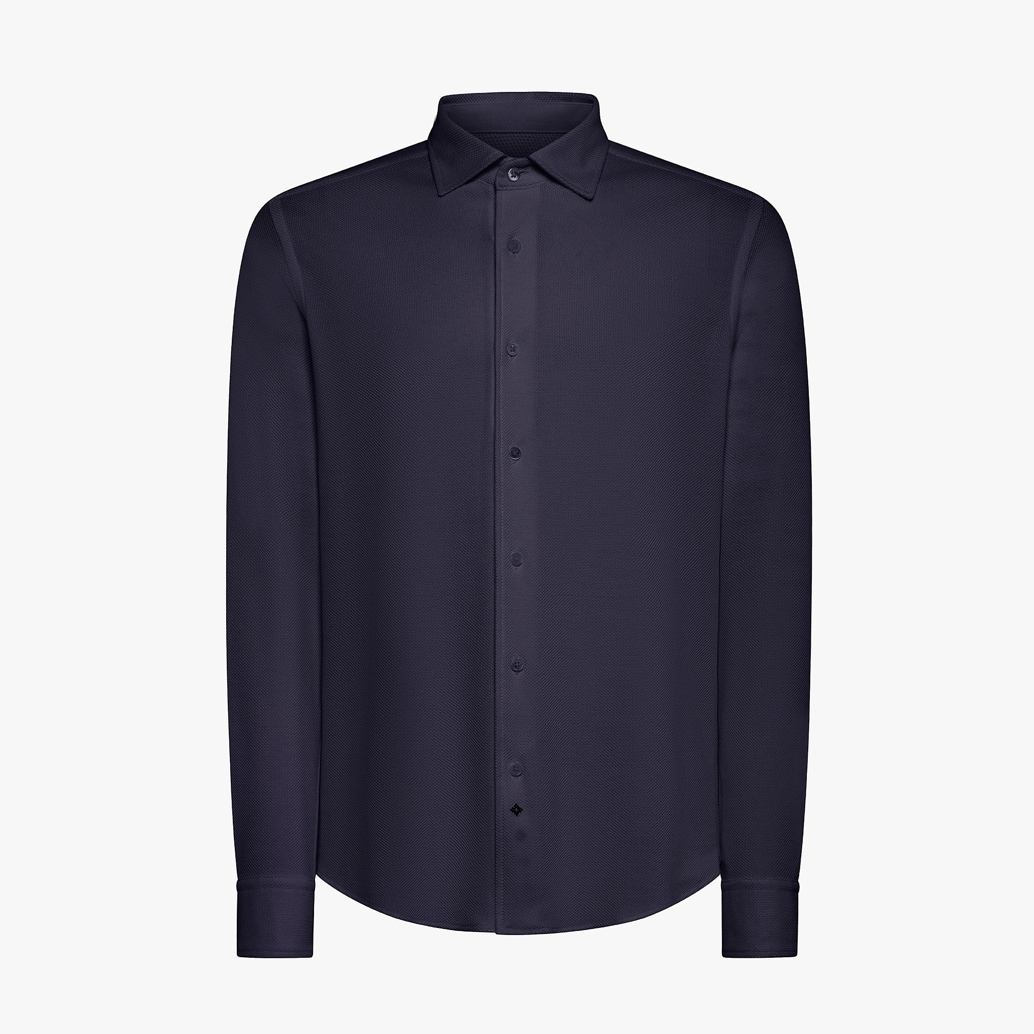 Jonas shirt in cotton and silk piquet Airflow Mesh Panels Relax Outfit