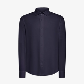 Jonas shirt in cotton and silk piquet Airflow Mesh Panels Relax Outfit