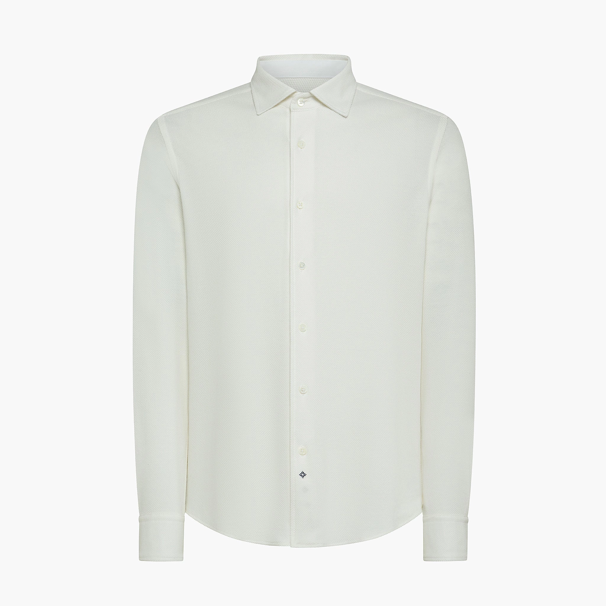 Anti Pilling Finish Thermal Regulation Fabric Jonas shirt in cotton and silk piquet