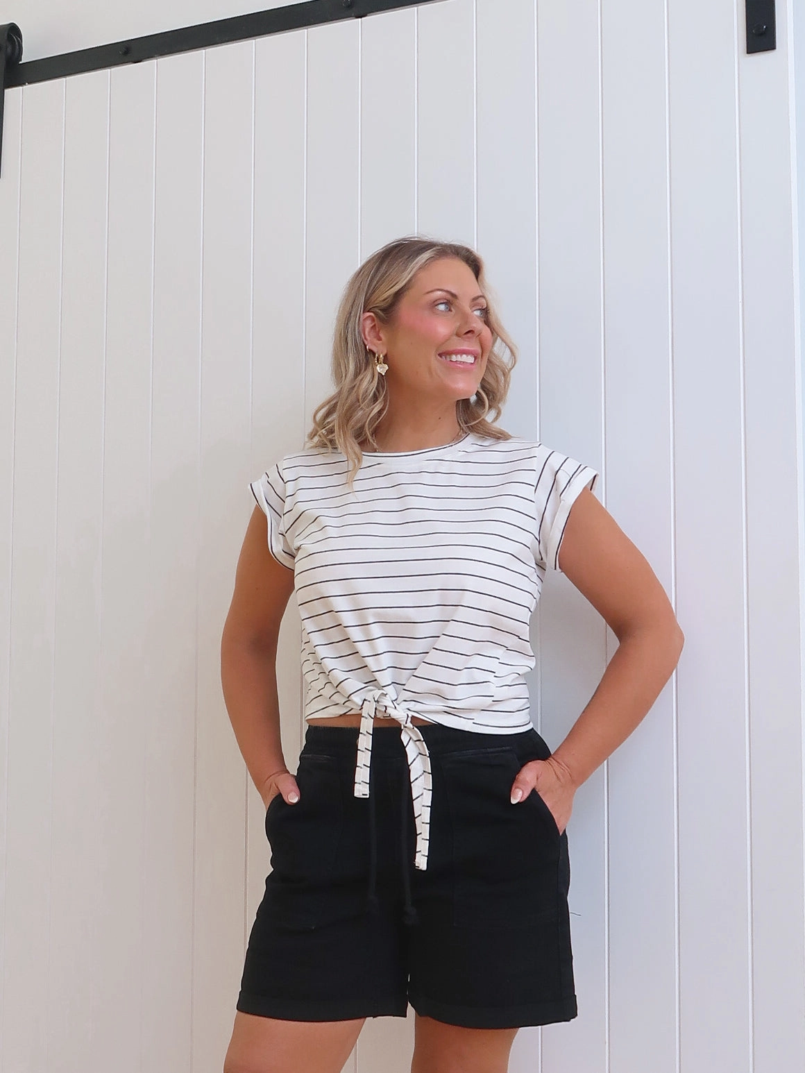 Fit Tech Minimal Waist Kane Denim Shorts - Black