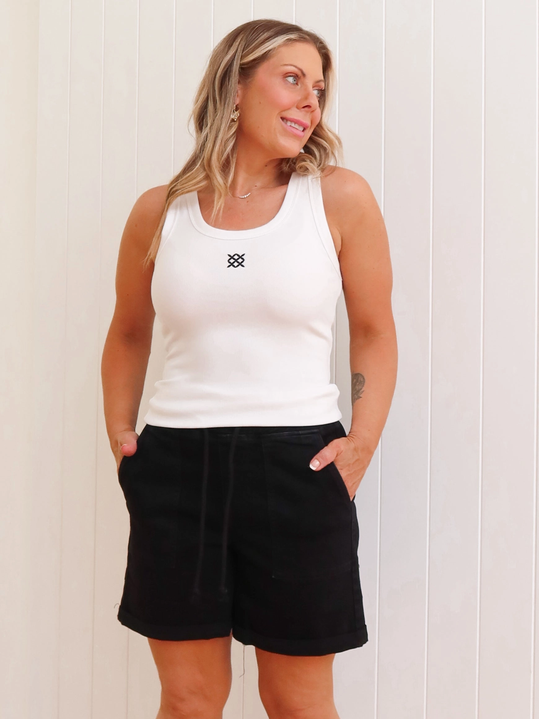 Kane Denim Shorts - Black Machine washable