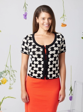 Layered Comfort Wear Elastic waist Karma Sweater - Taupe Geo