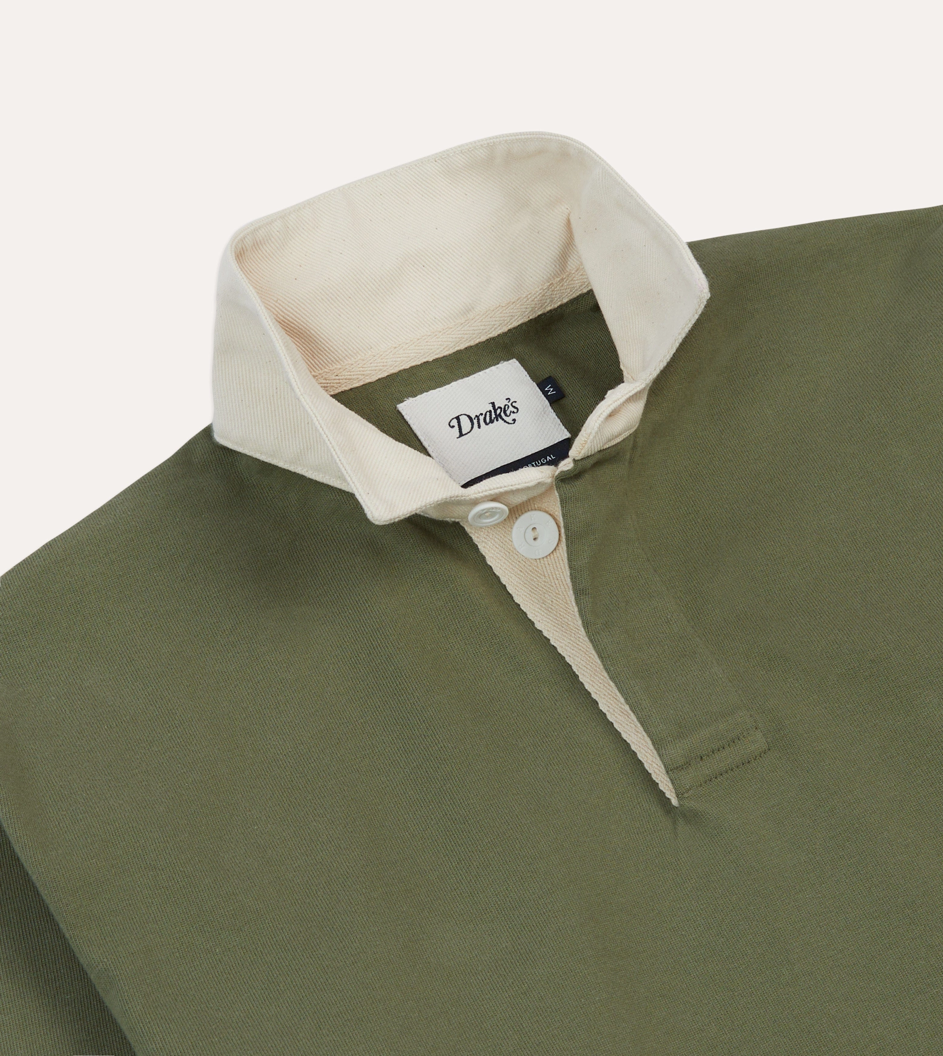 Versatile Layering Piece Tailored Style Khaki, Burgundy and Ecru Half Striped Cotton Rugby Shirt