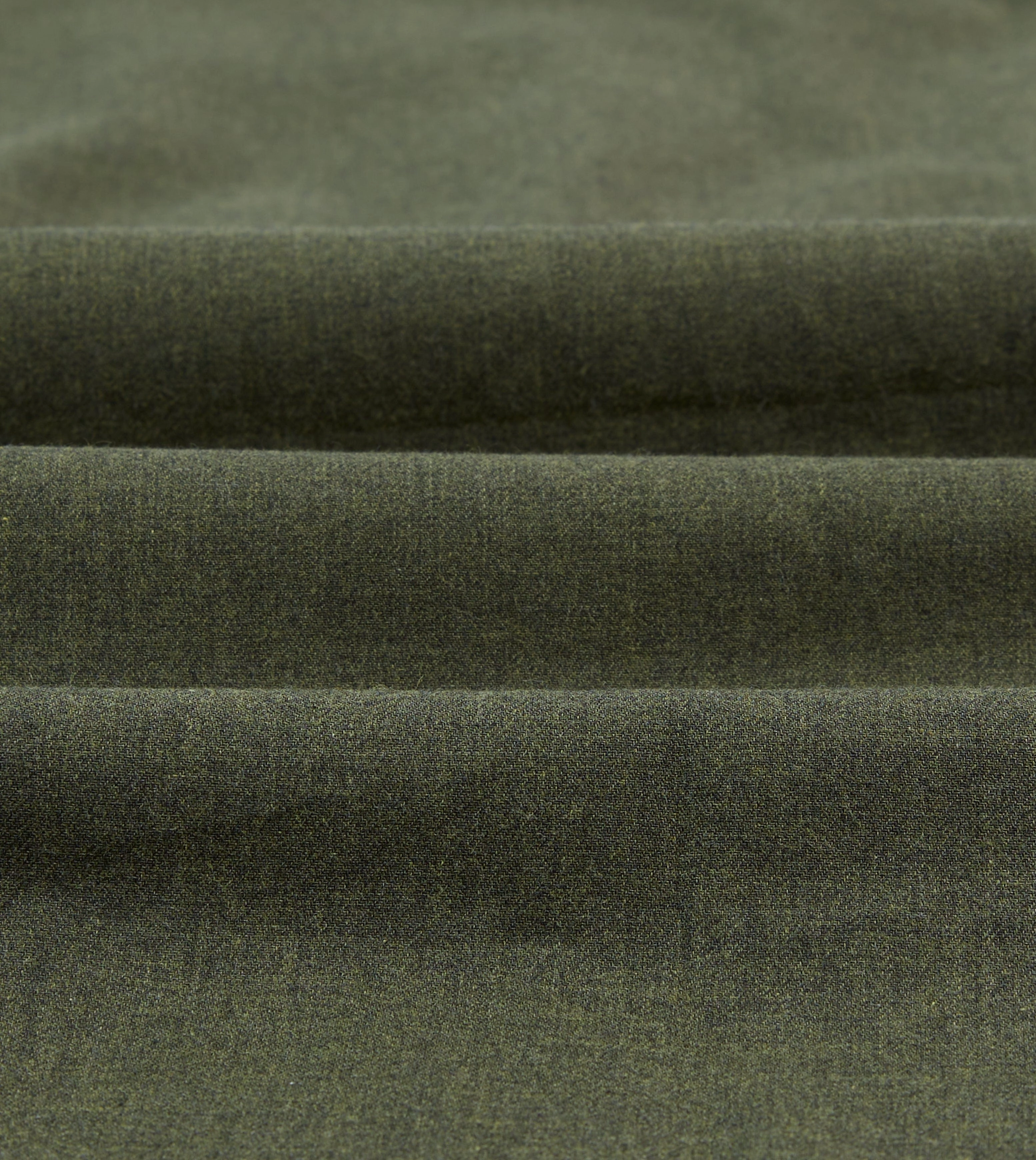 Mix-And-Match Khaki Green Cotton Flannel Two-Pocket Work Shirt