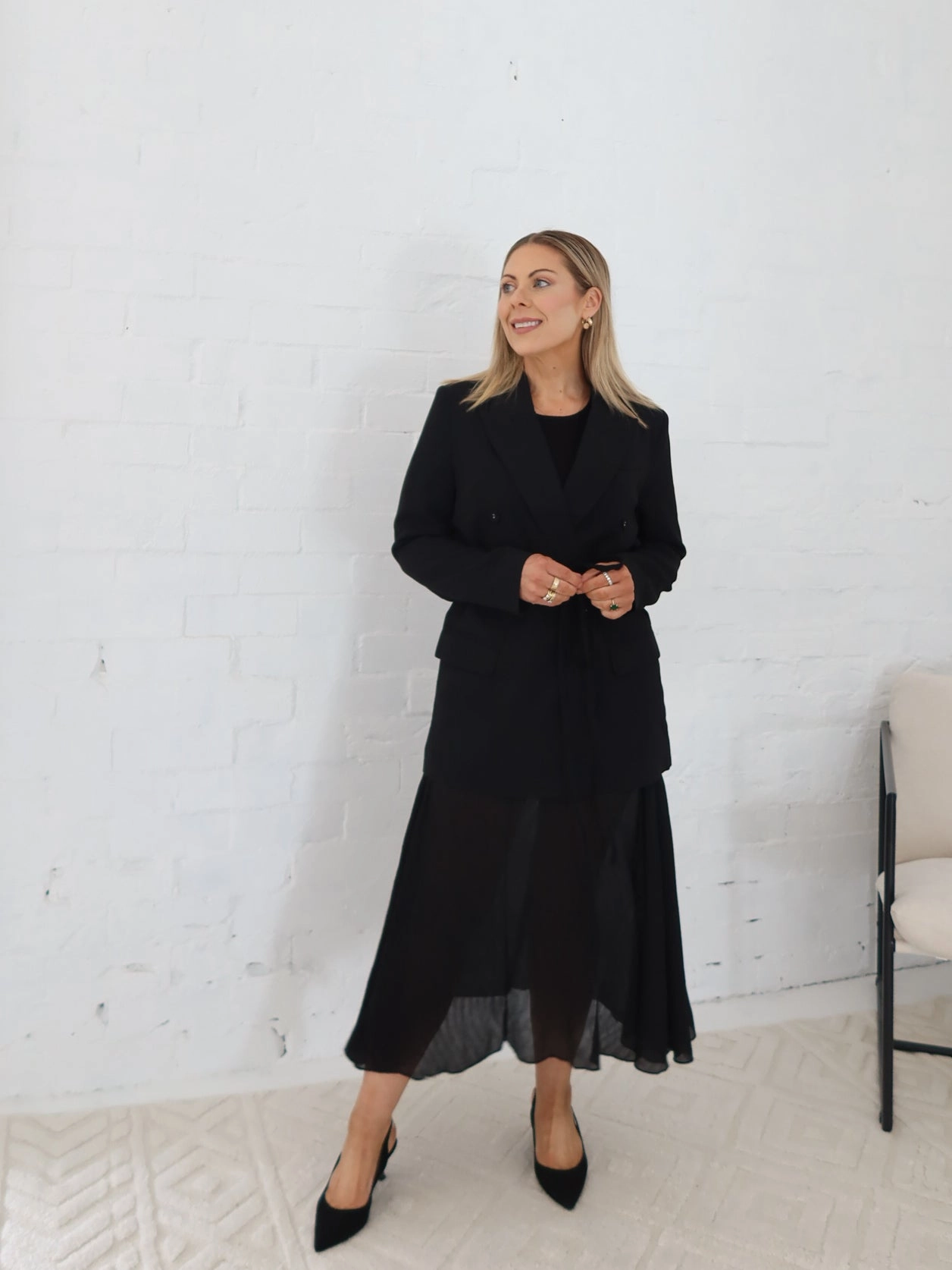 Layered Look Khiani Skirt - Black