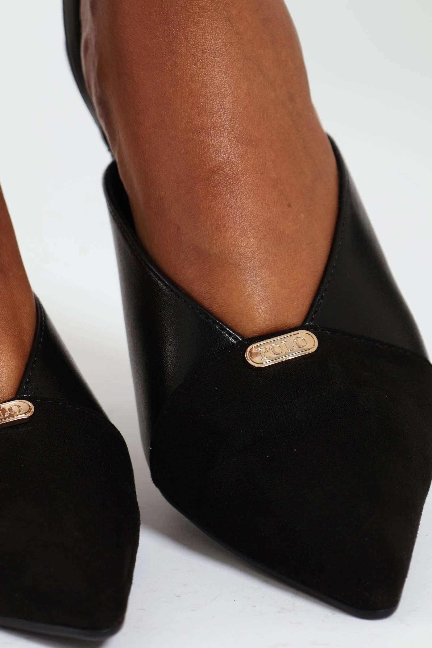 Anti Odor Pointed Slingback Kitten Heel - Black