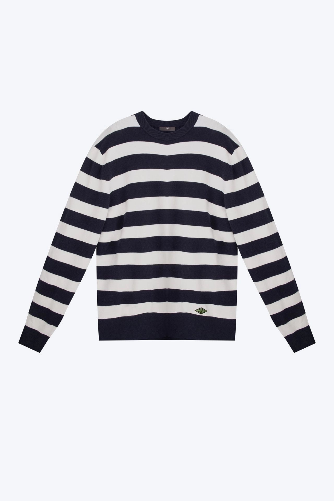 Smart Layer Knitted Cotton Crew Neck Sweater [AT]