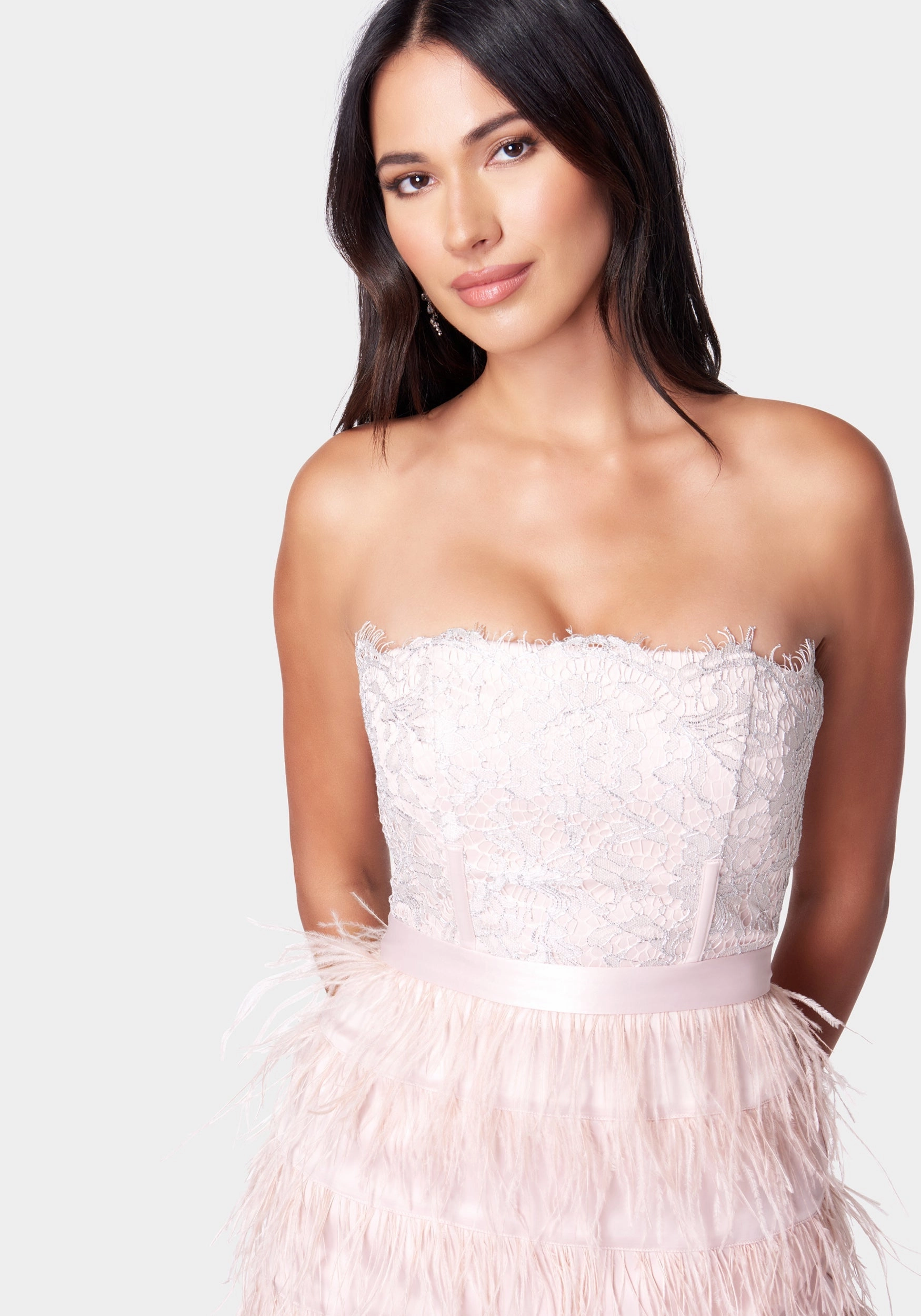 Lace And Feather Mini Dress countryside