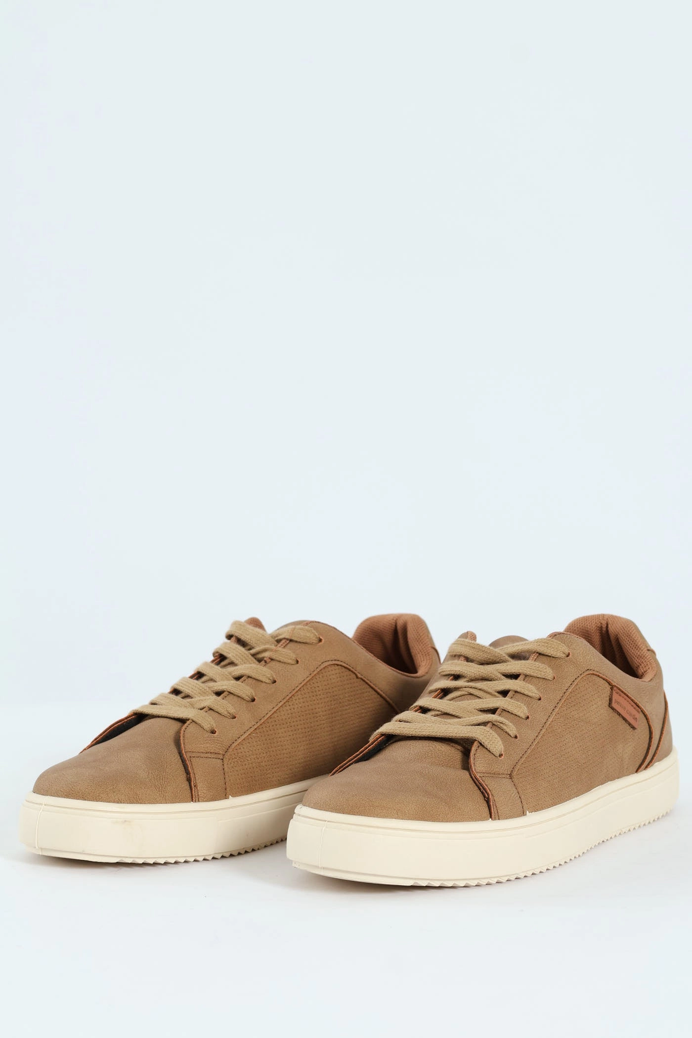 Durable Sole Lace Up Mono Sneaker - Taupe