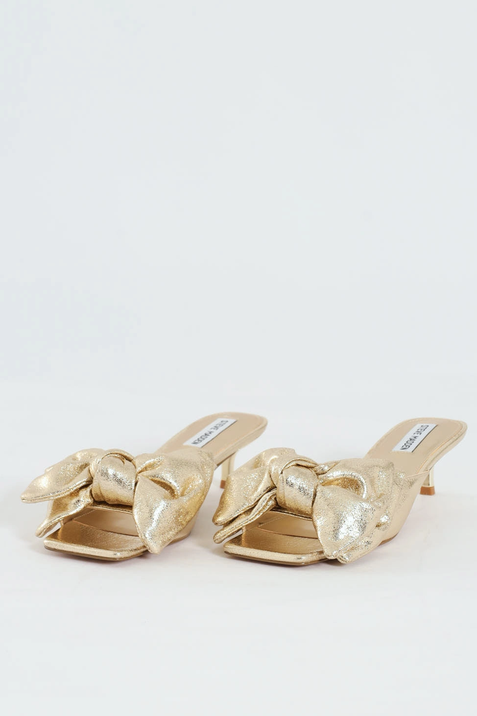 Kit Slip On Bow Mule Kitten Heel - Gold Travel Friendly Chic Sandals