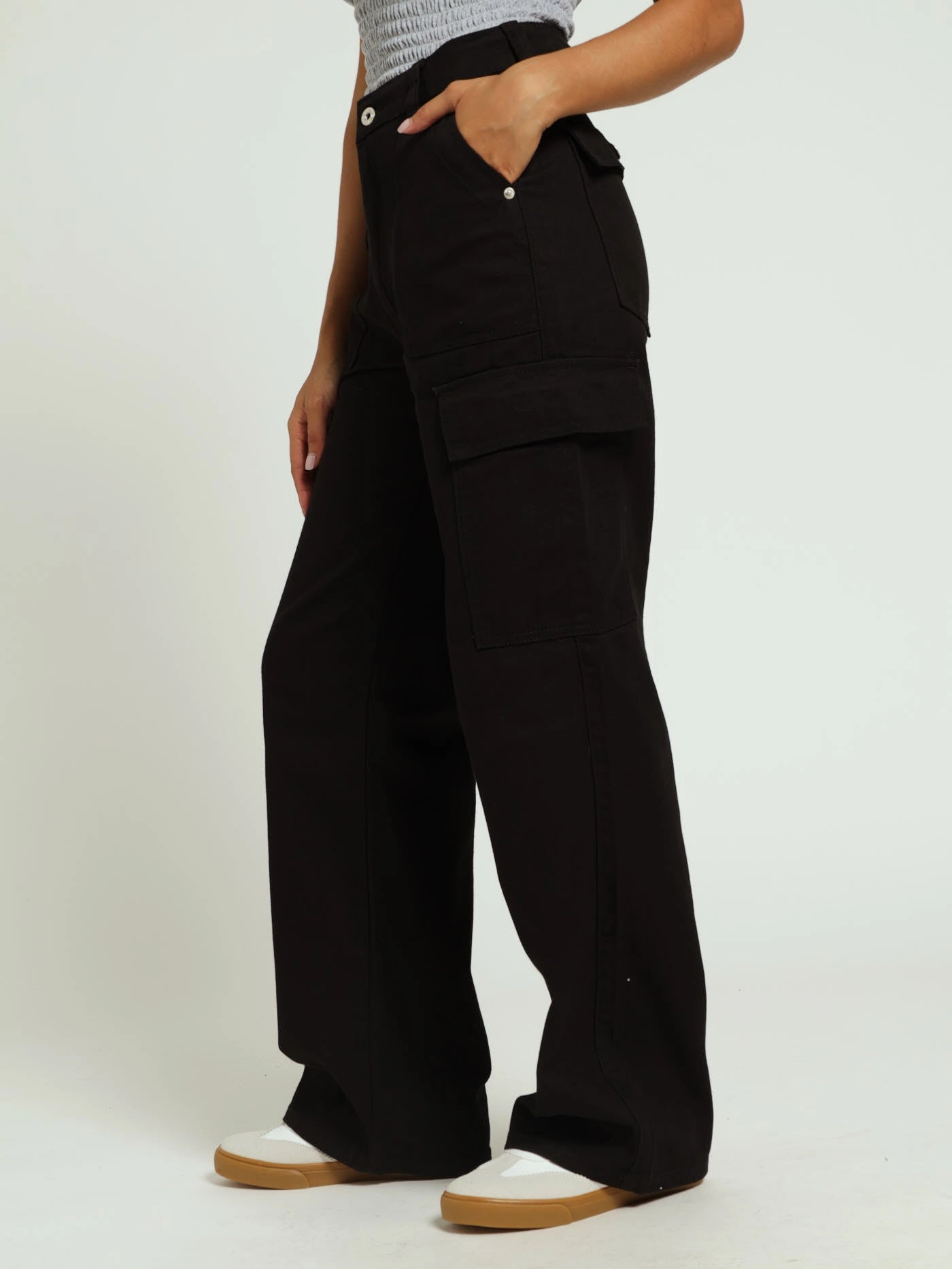 Light Wear Fit Lamb Chop Pants - Black