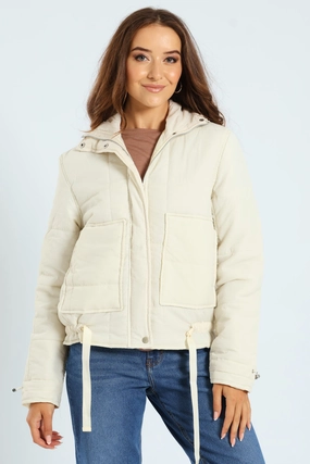 Modular Attachment Loops Lightweight Insulation Technology Light Weight Boxy Quilted Puffer - Fawn