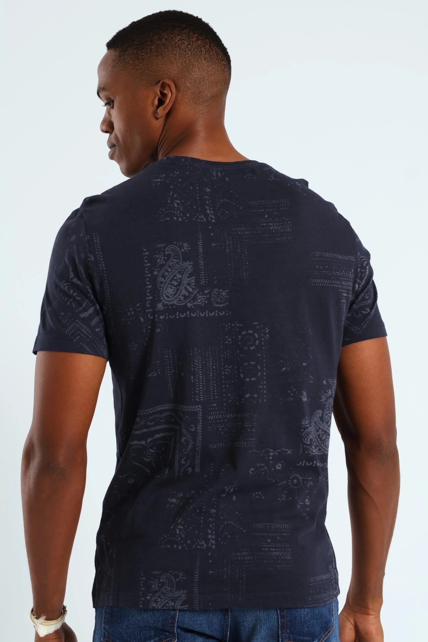 back to school Lasered Print Tee - Navy