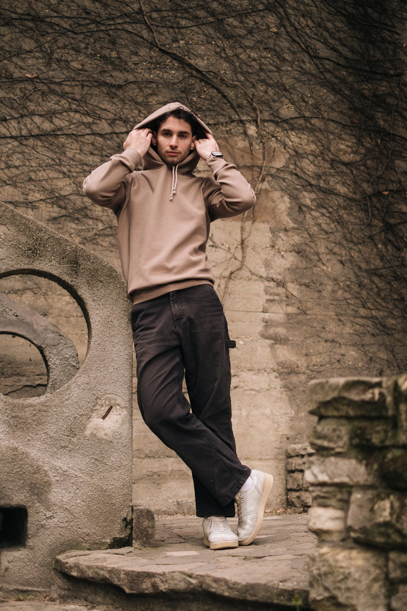 HIVE HOODIE / TAUPE product fair trade product weekday wearability