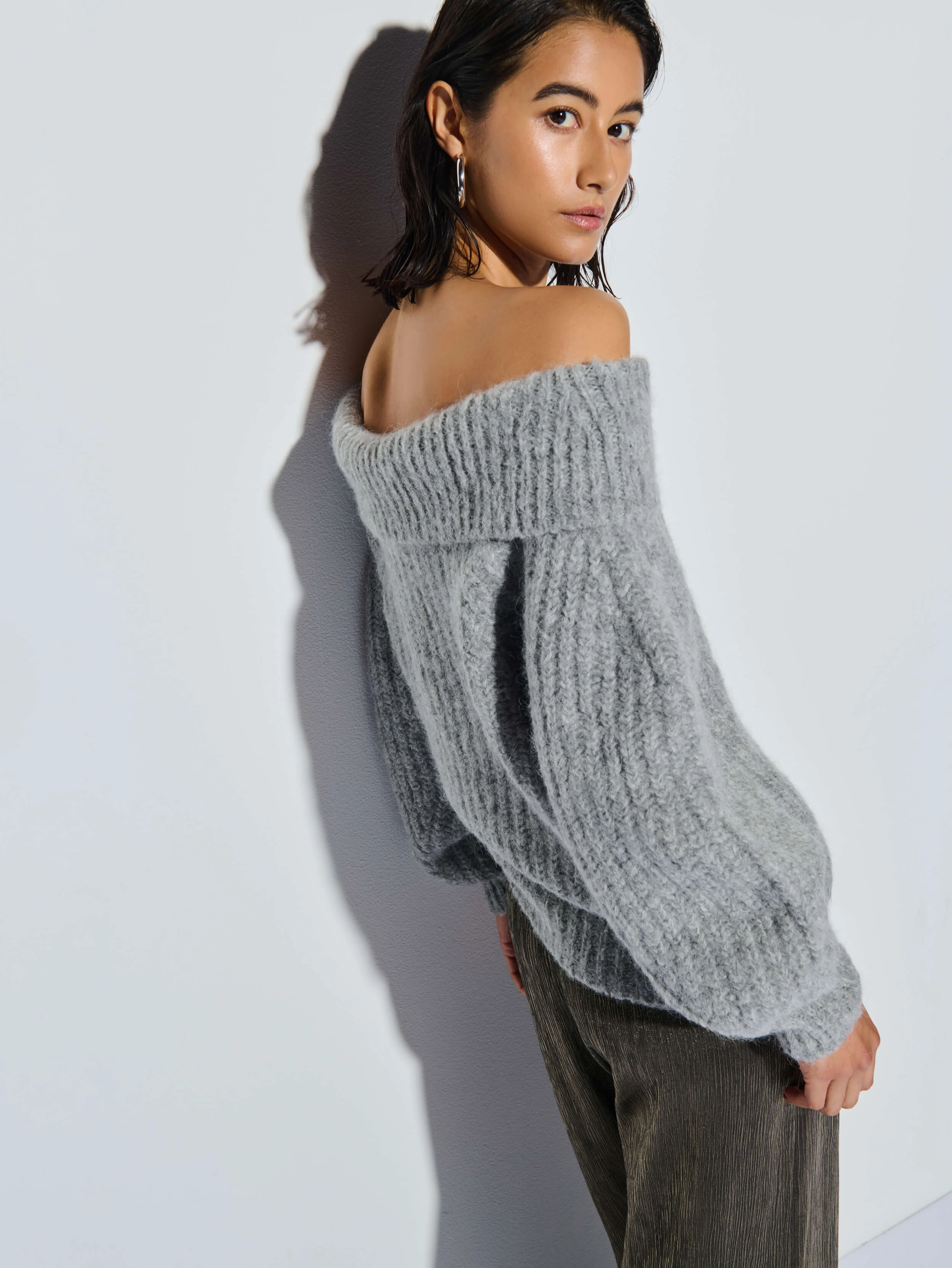 Serena Sweater - Dove Gray Heather Layering Comfort Quick Fit Wear