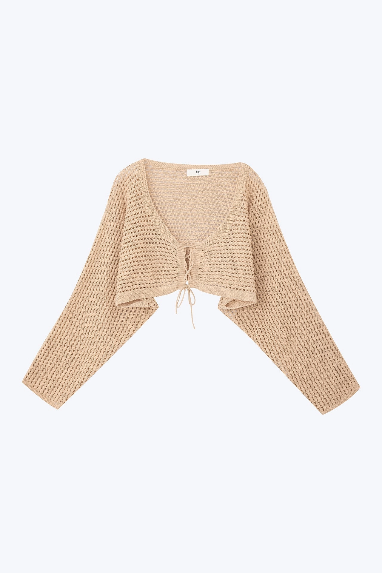 Knitted Mesh Cardigan - Khaki [AT] Convertible Collar Comfortable Fabric