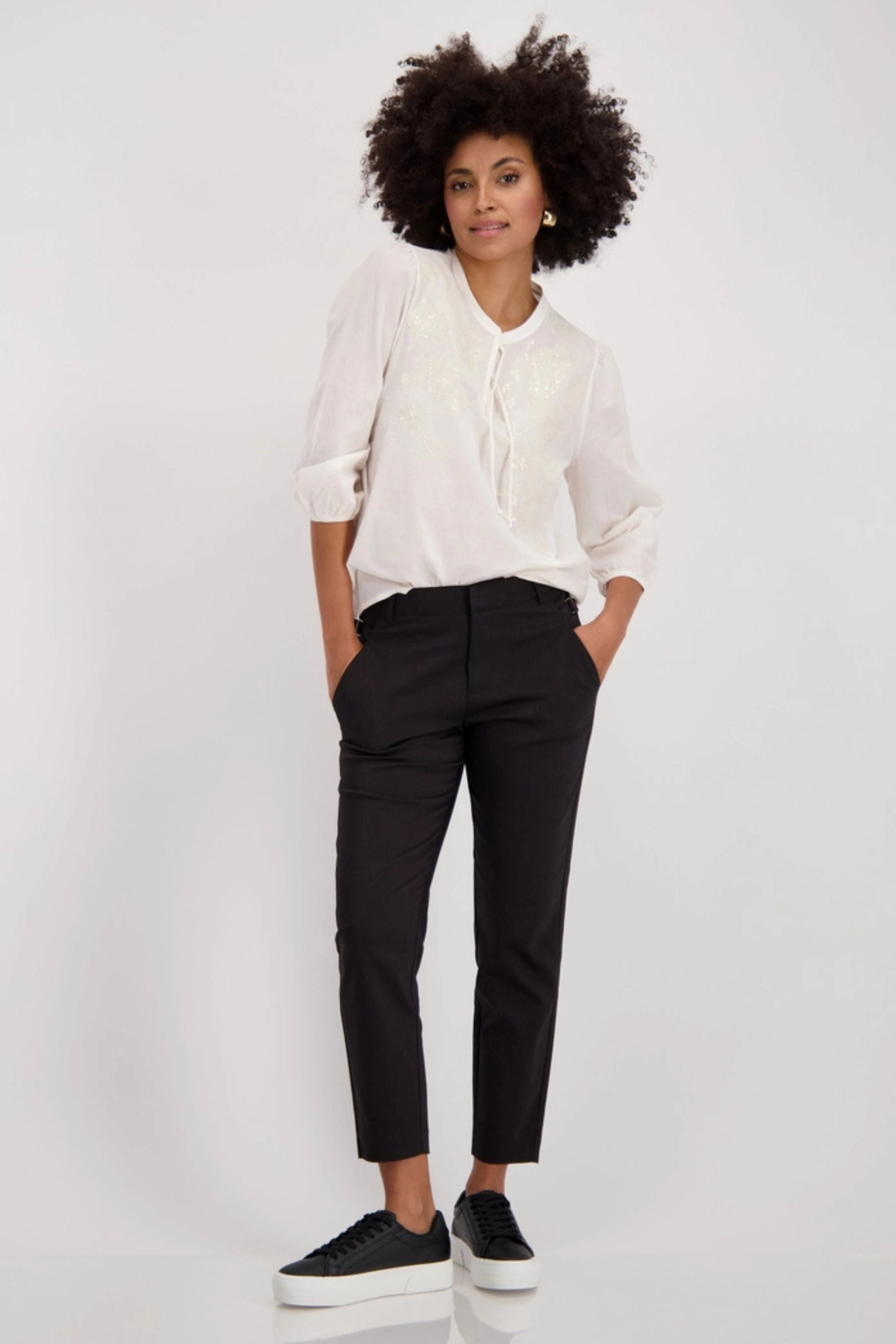 DualLayer Weave Lightweight Shell SEQUIN LACE BLOUSE - 409693MNR