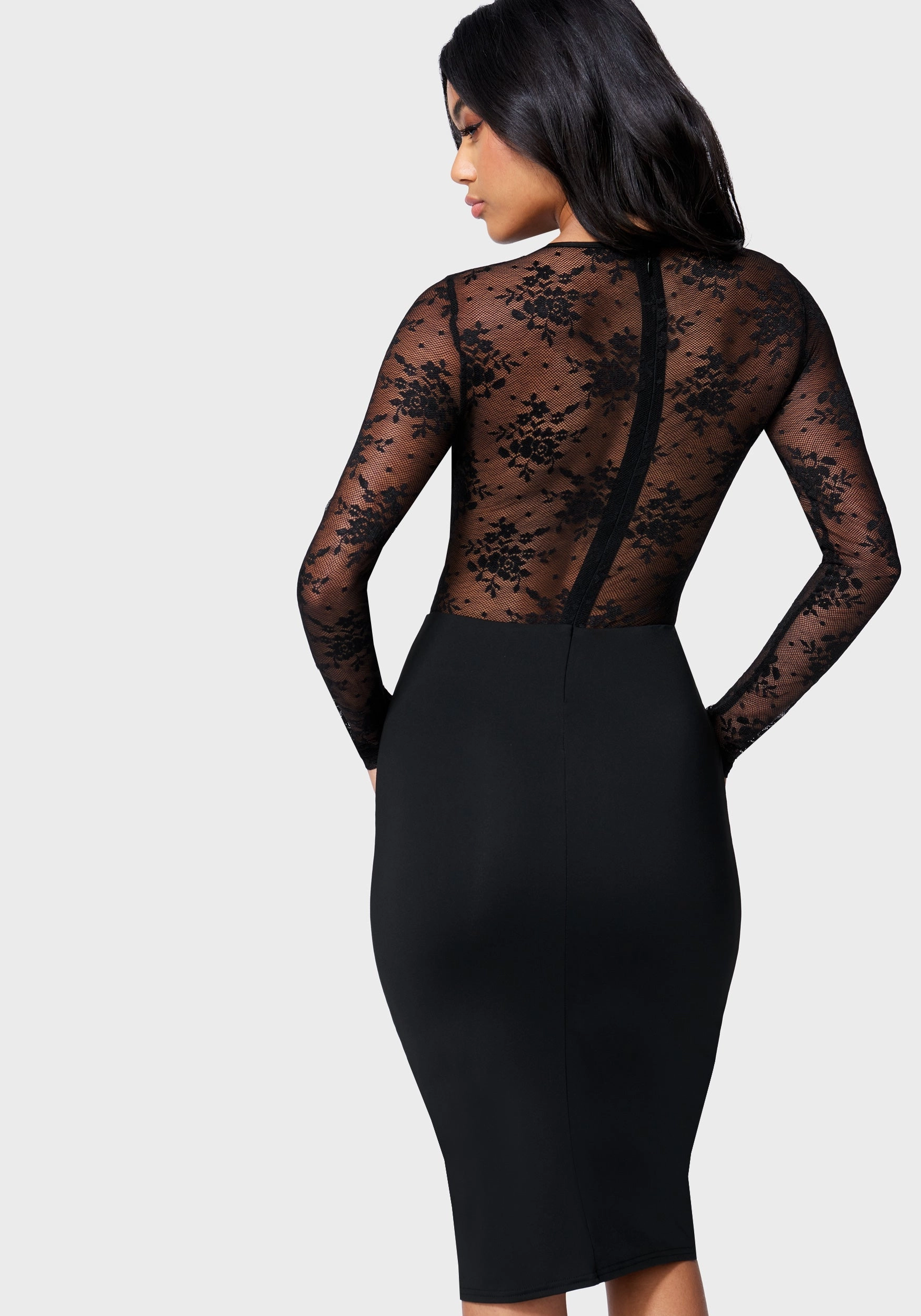 Lace Inset Midi Dress Outfit Boost Nature Glow