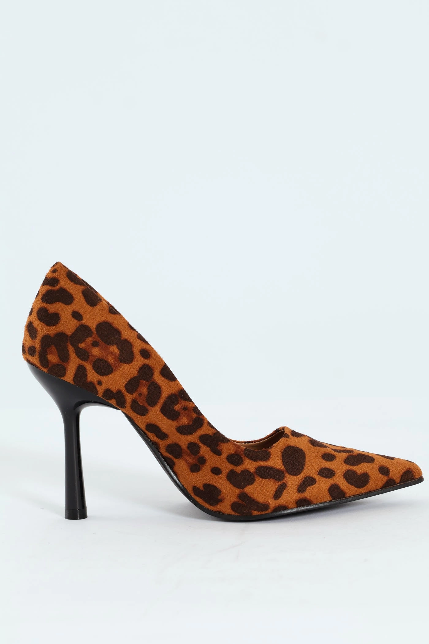 Pointed Toe Court Stiletto Heel - Animal Print Mesh Upper