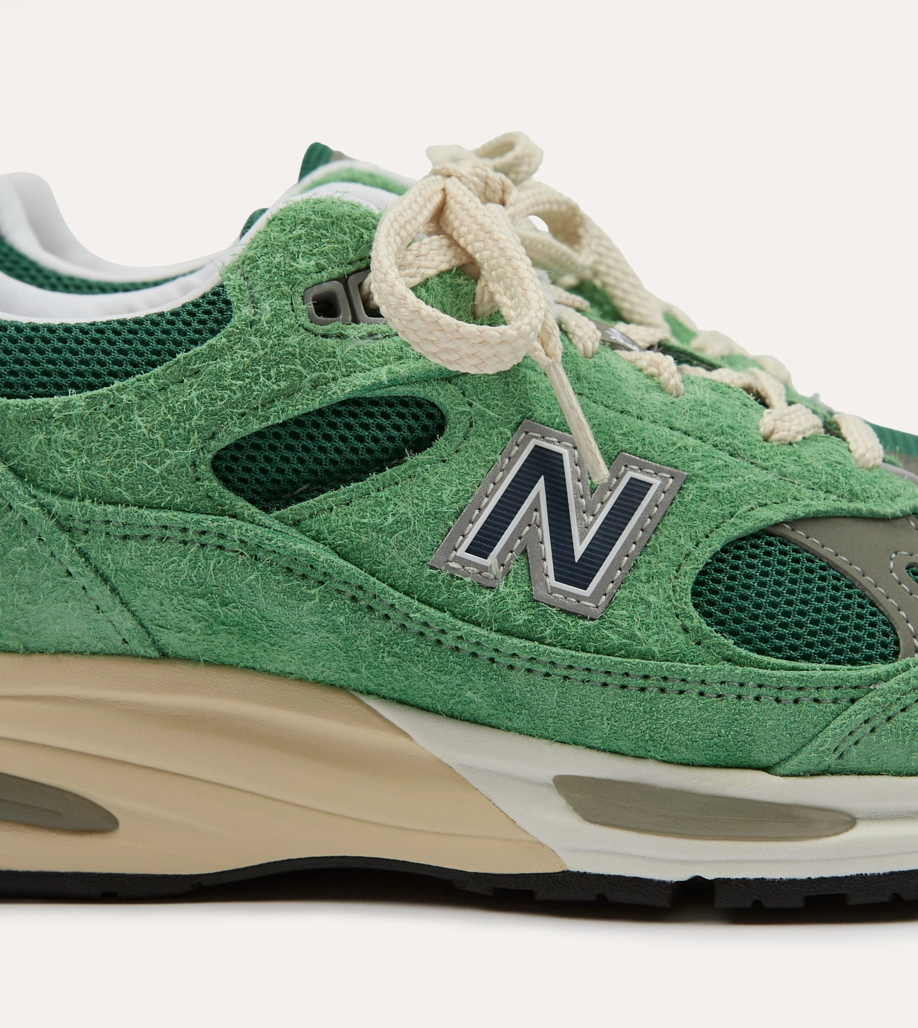 New Balance Green 'Grounded Pastels' Made in UK 991v2 Trainers slow - paced shoes