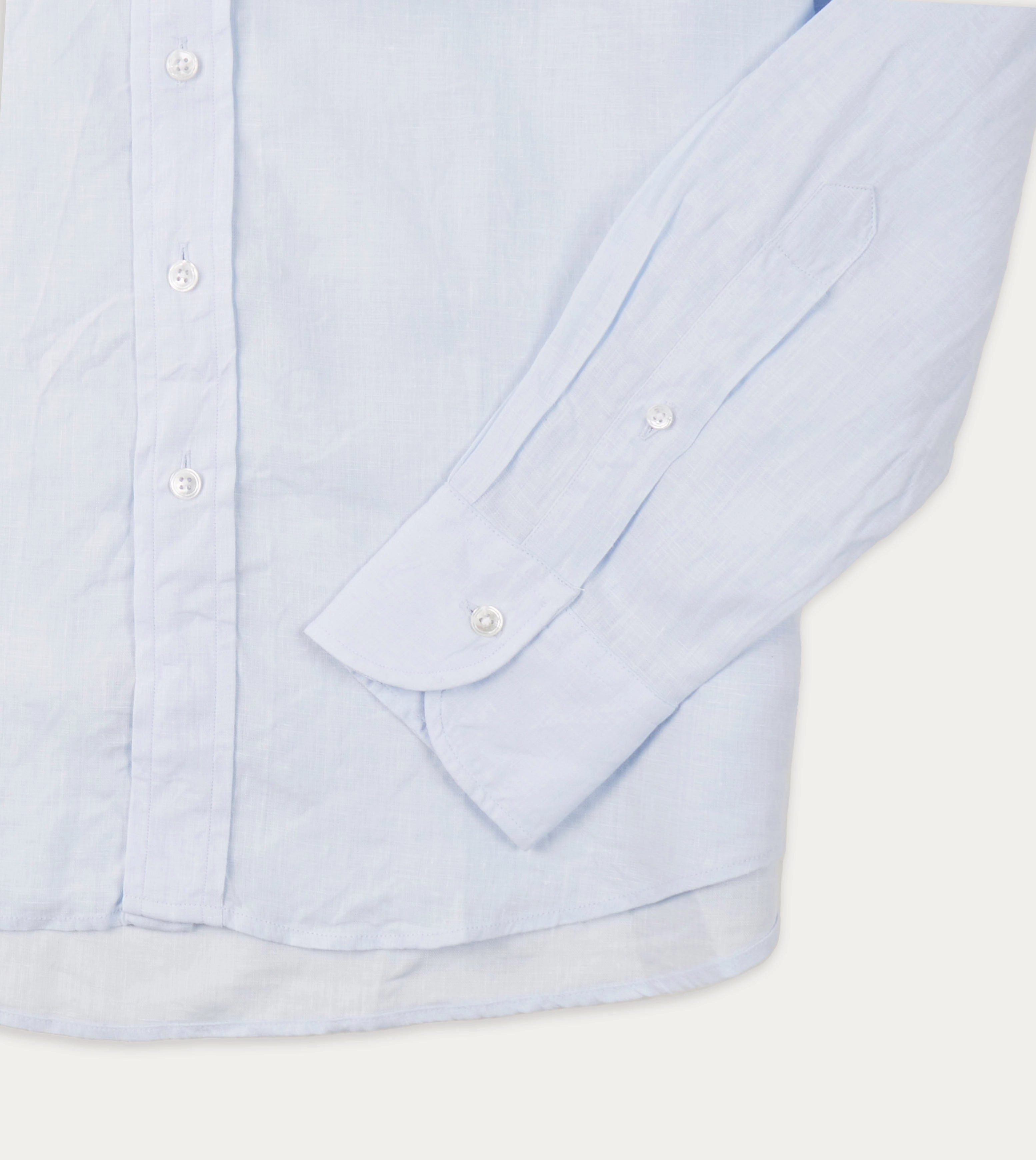 Light Blue Linen Spread Collar Shirt Gradient effect