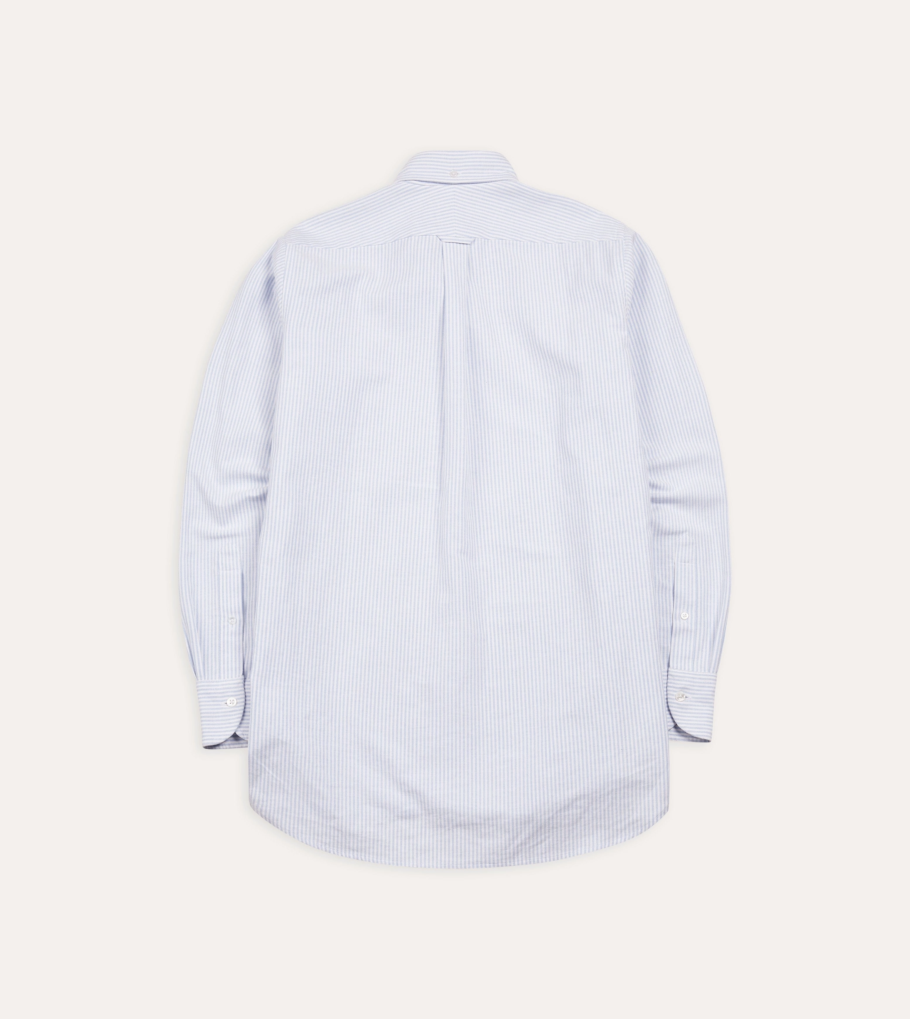 Light Blue Ticking Stripe Cotton Oxford Cloth Button-Down Shirt Poolside Lounge