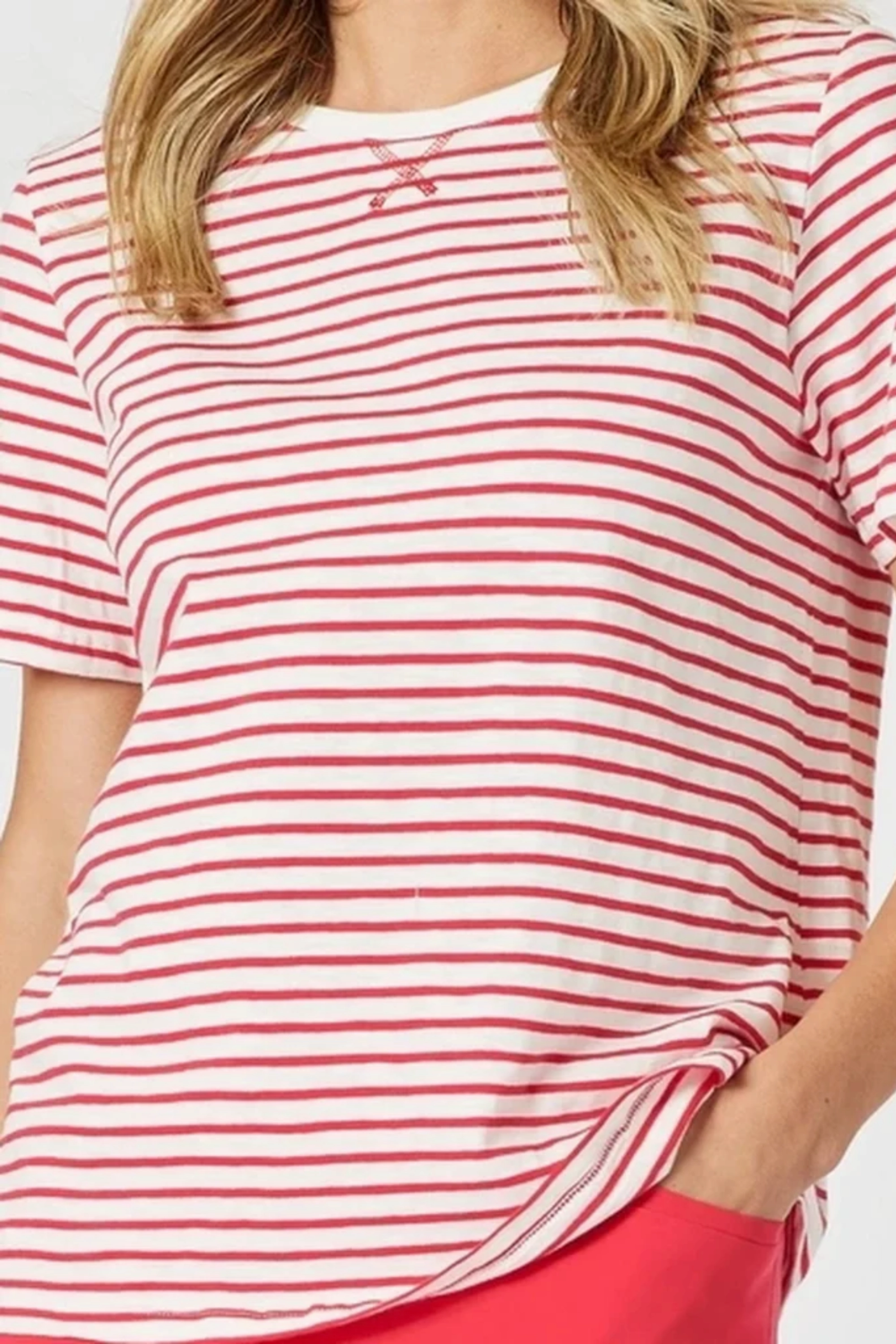 CLASSIC STRIPE TEE - 45698GS Flexible Ribbed Cuffs Relaxed Wearable