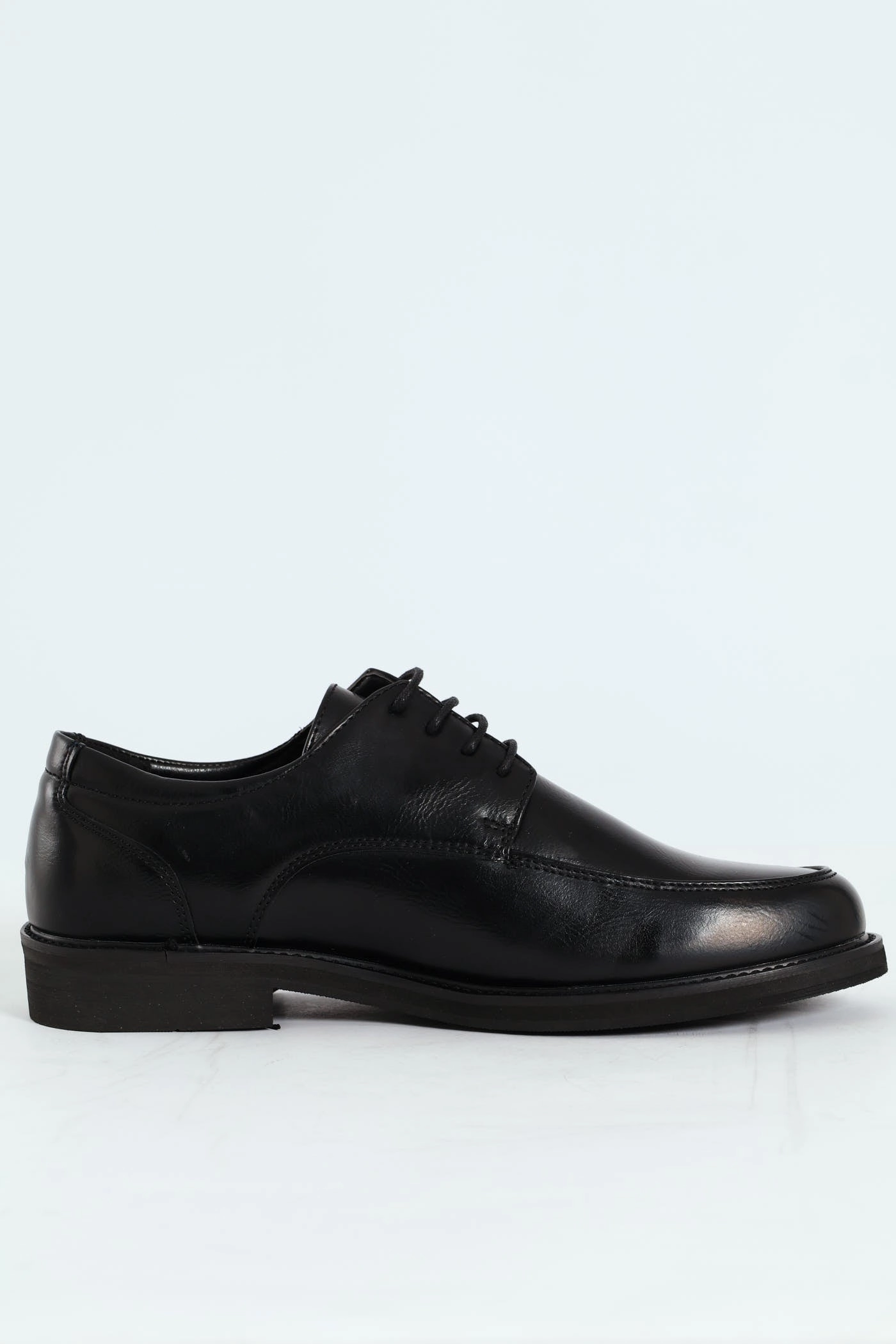 Support Ready understated look Plain Round Toe Formal Lace Up Shoe - Black