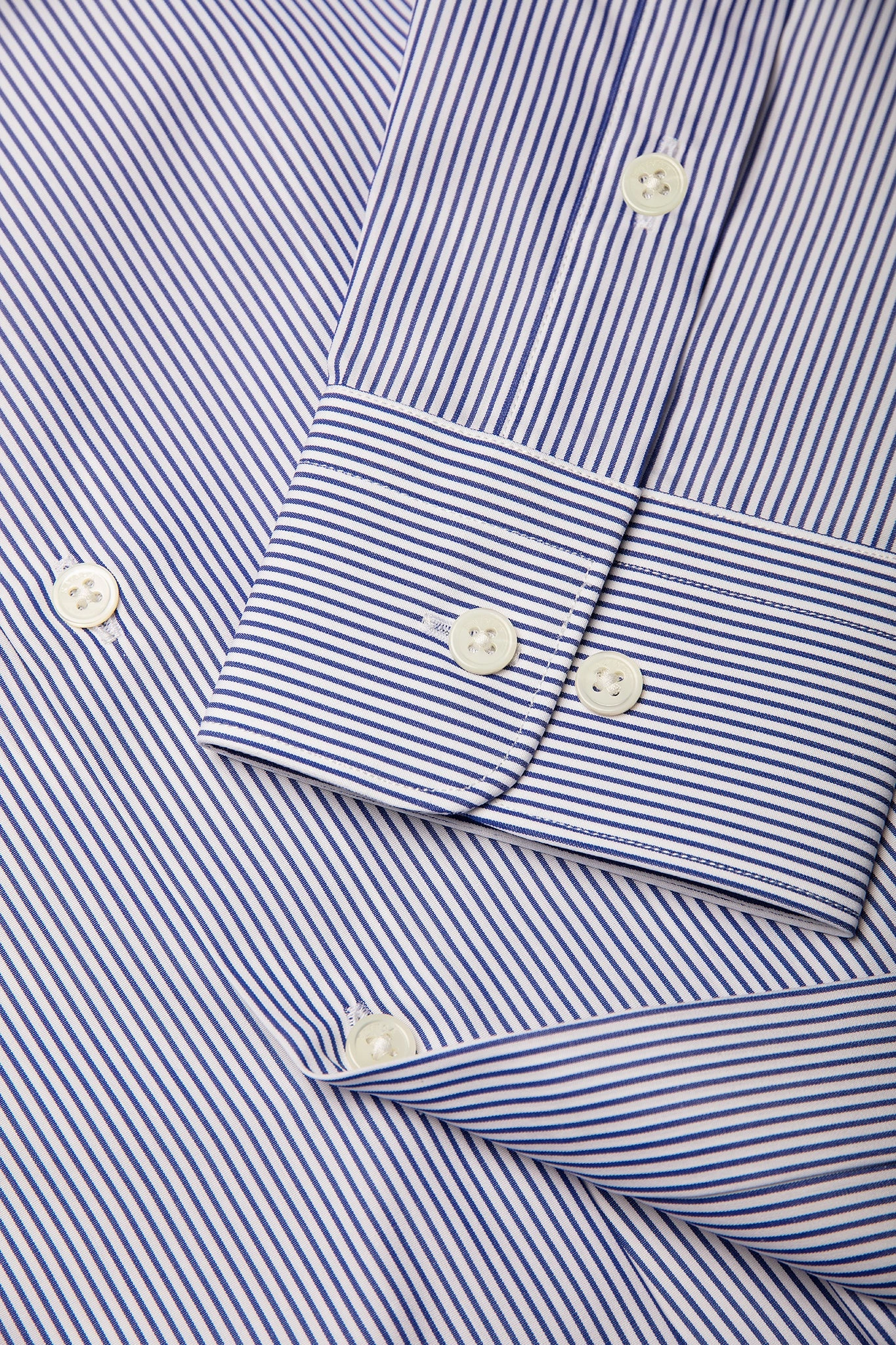 Moisture Management Fabric Clamenc All day long-sleeved shirt in Journey (dark blue stripe piquet)