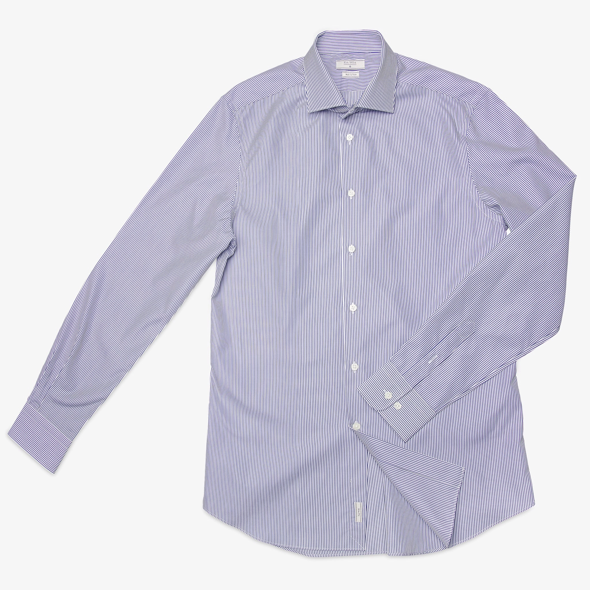 Clamenc All day long-sleeved shirt in Journey (dark blue stripe piquet) outdoor concert Chic