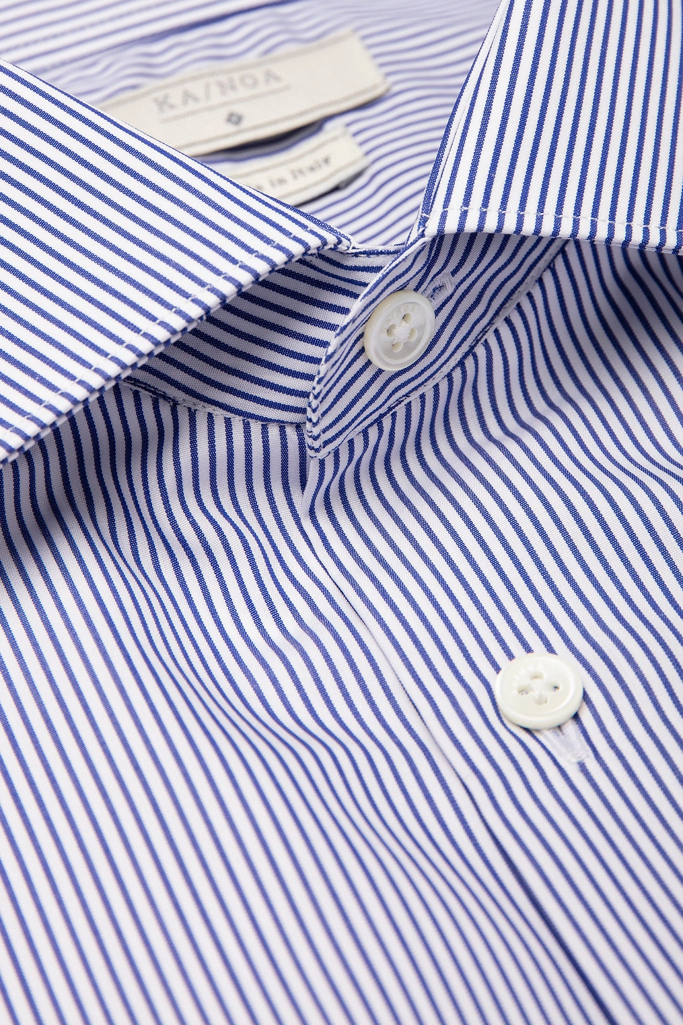 Clamenc All day long-sleeved shirt in Journey (dark blue stripe piquet) Ultra Soft Blended Textile Non Restrictive Silhouette