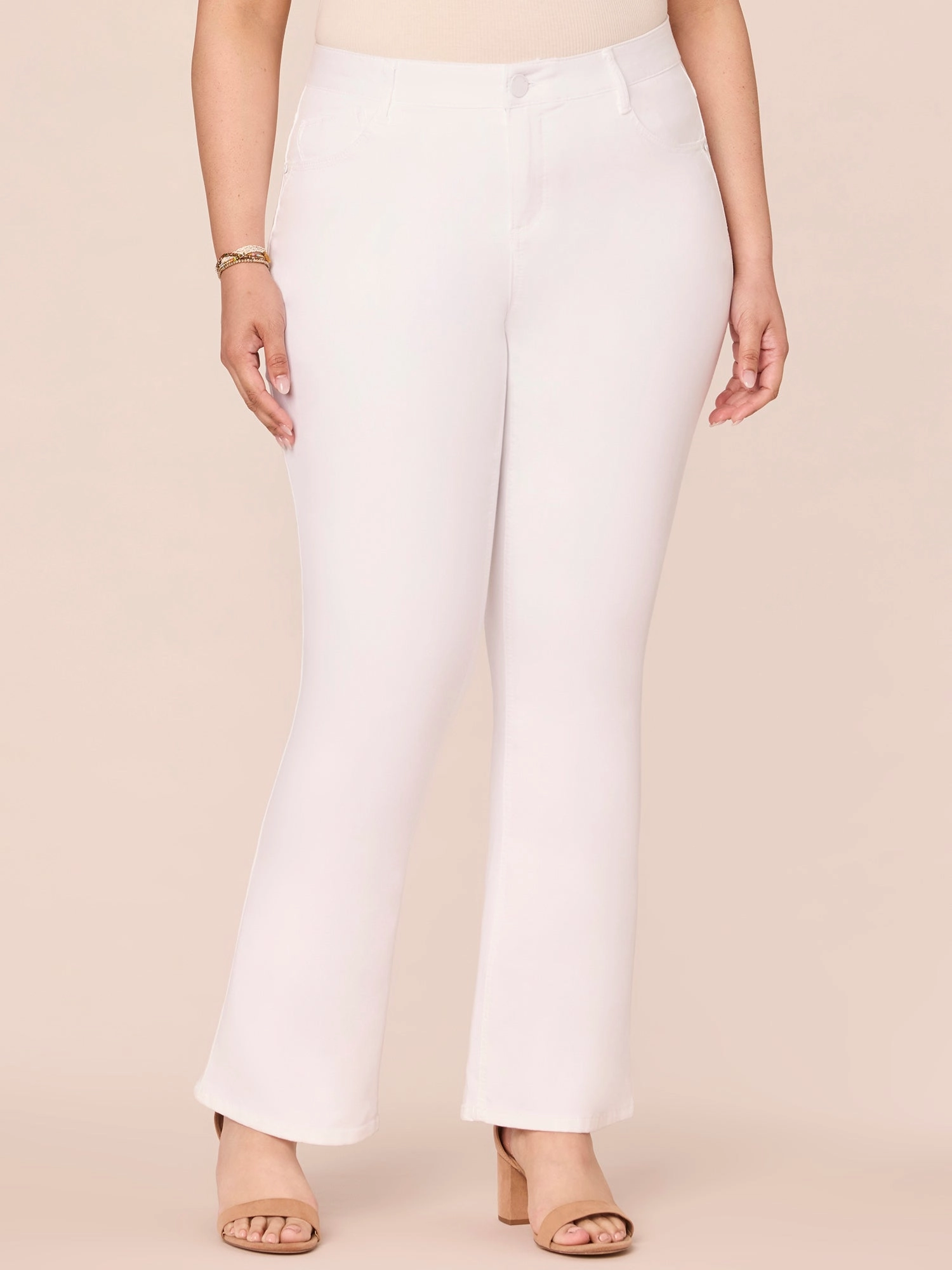 "Ab"solution? White Denim Itty Bitty Bootcut Plus Jeans Anti Pilling Technology