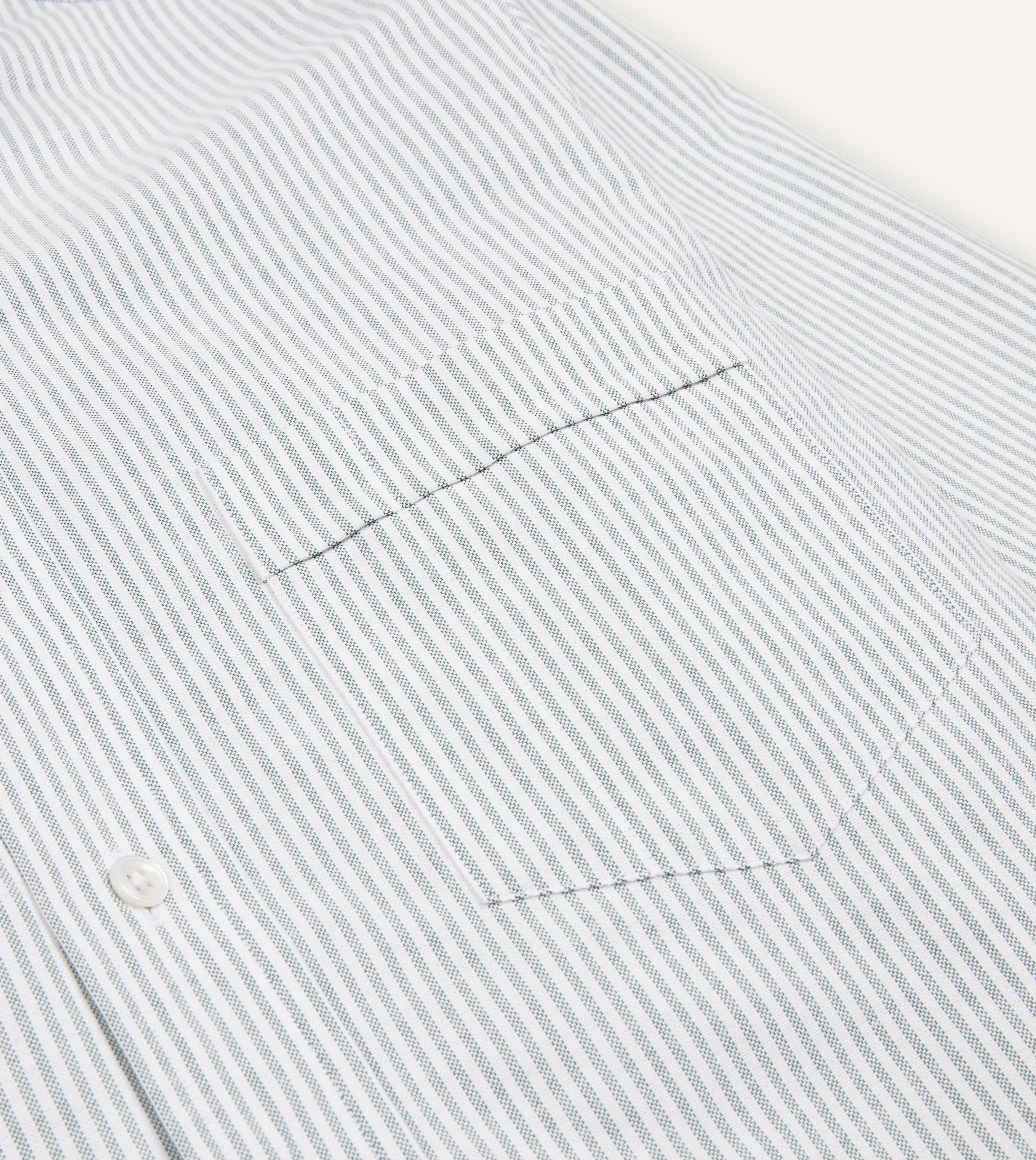 stain resistant coating Light Green Ticking Stripe Cotton Oxford Cloth Button-Down Shirt