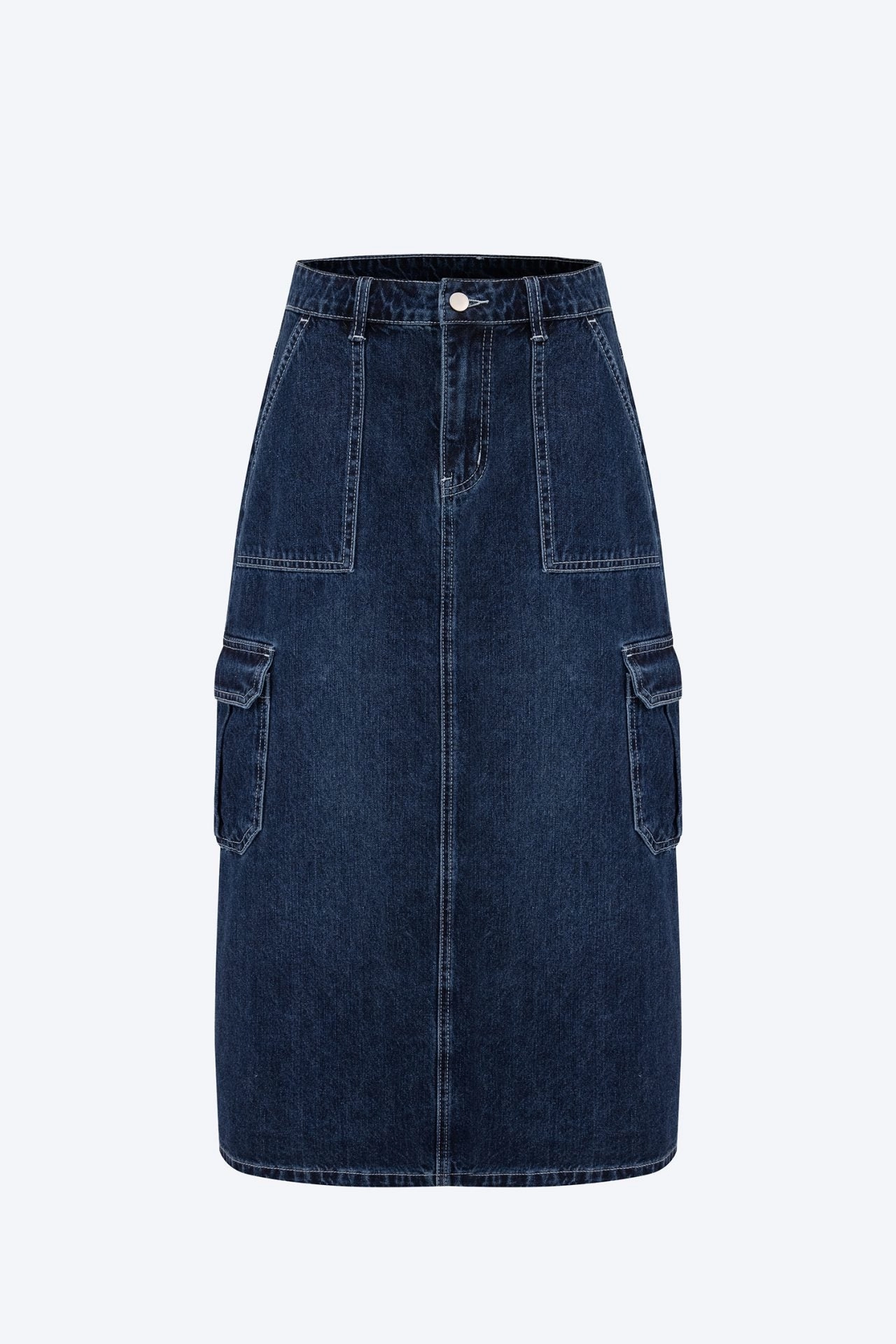 Smart Edge Denim Cargo Skirt - Dark Denim [AT]