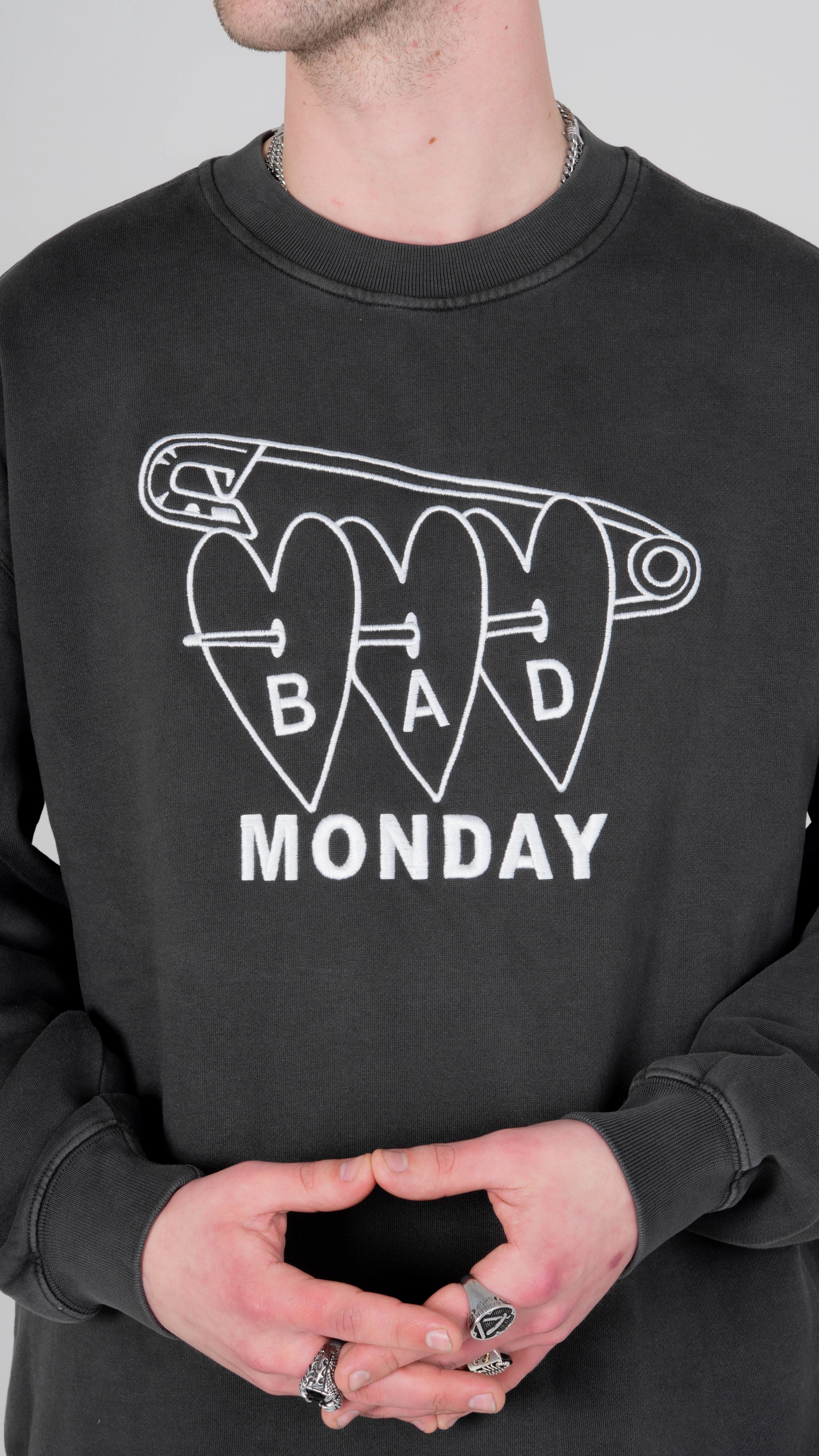 Zammit Pin Embroidered Sweater Lightweight Warmth Core Hooded style