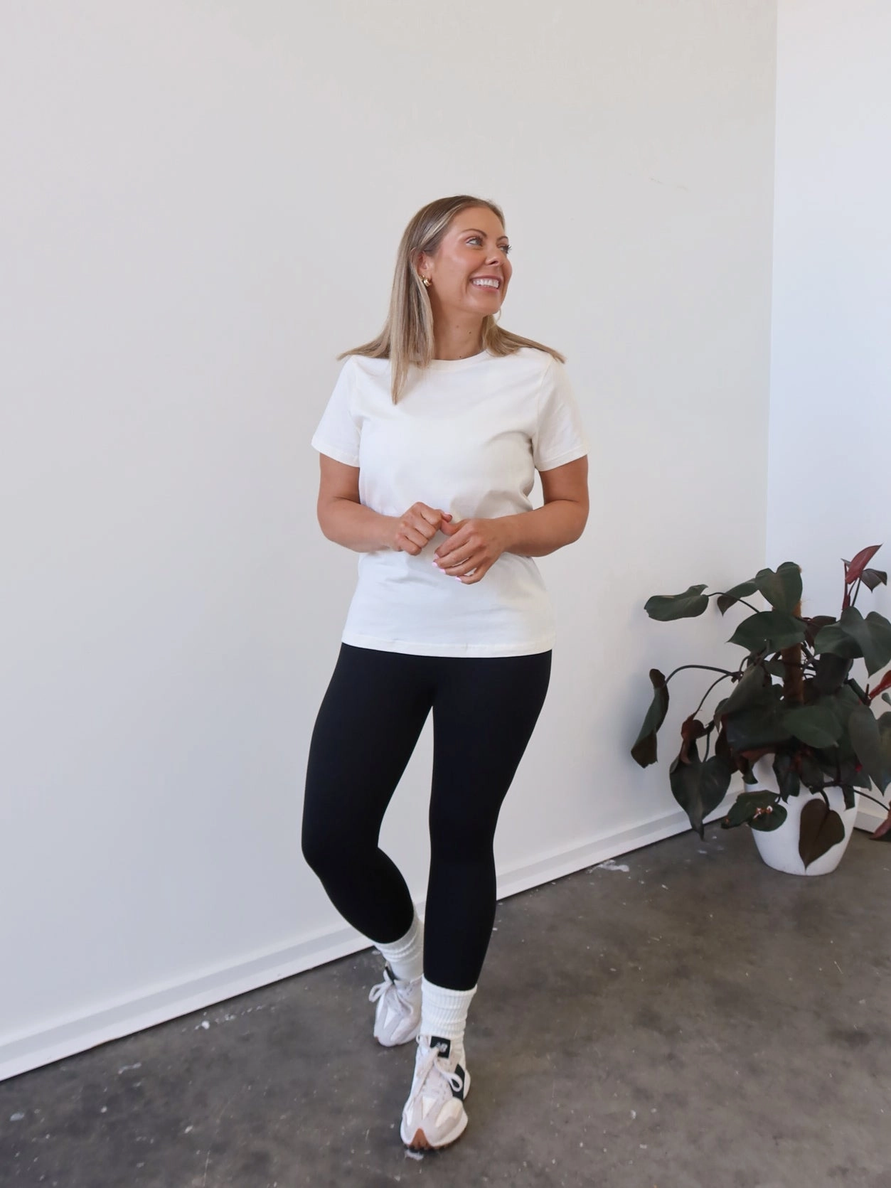 EcoFriendly Material Printed Hoodie Jemima Tee - Ecru