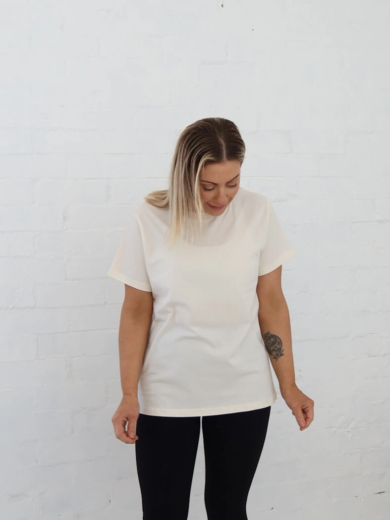 Jemima Tee - Ecru Modern Silhouette