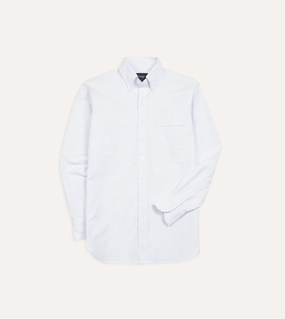 Road Trip Ready Sky Ticking Stripe Cotton Oxford Cloth Button-Down Shirt