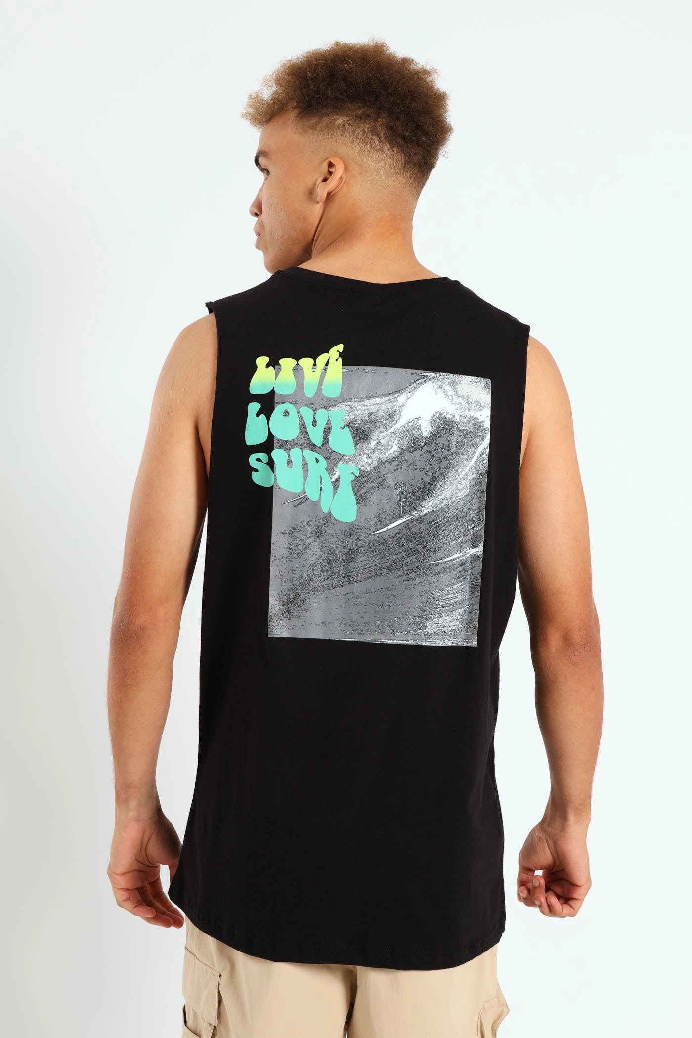 Live Love Surf Muscle Hugger Tee - Black Limited Edition