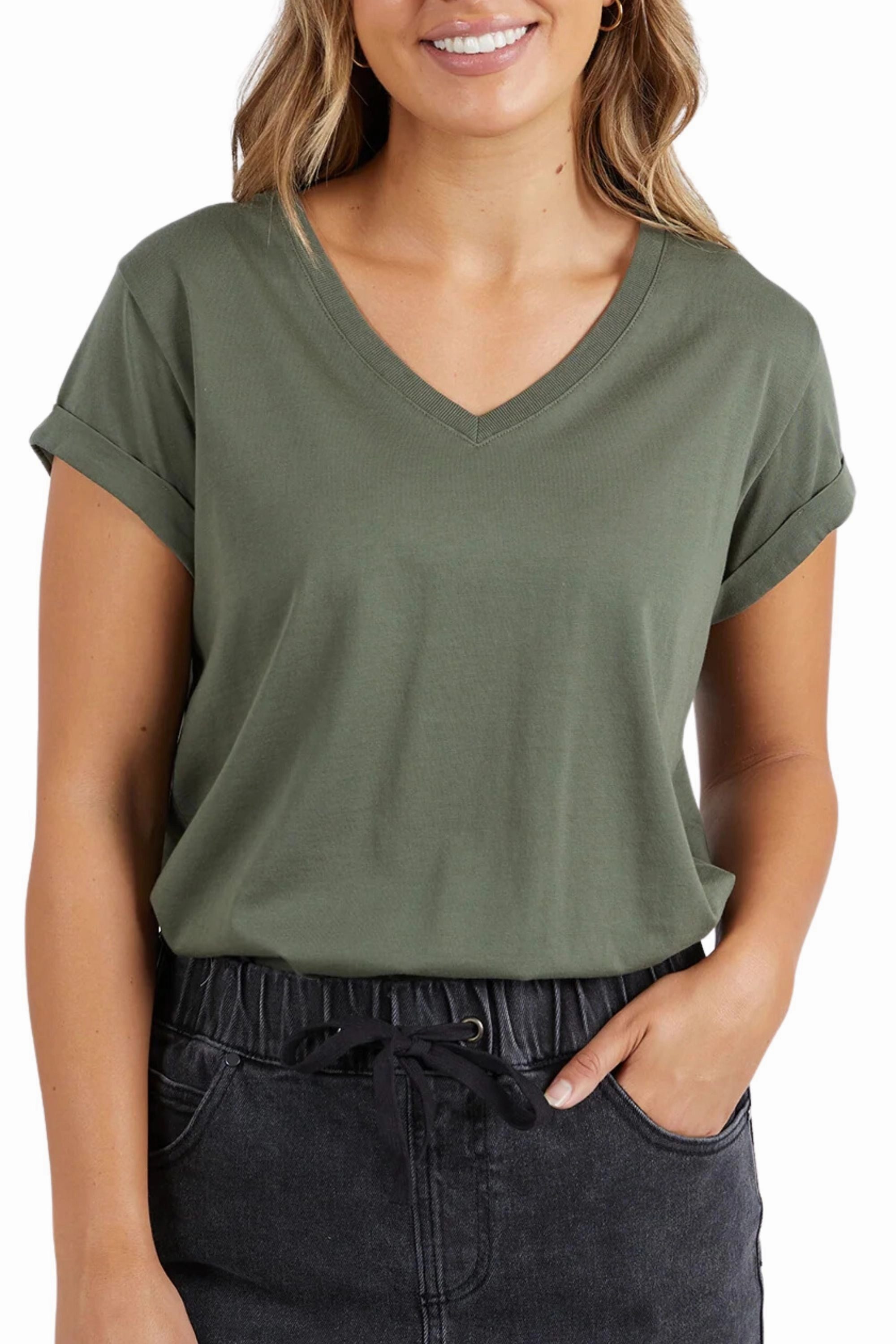 MANLY VEE TEE - 55X0183 Quick Dry Fabric Heathered Texture