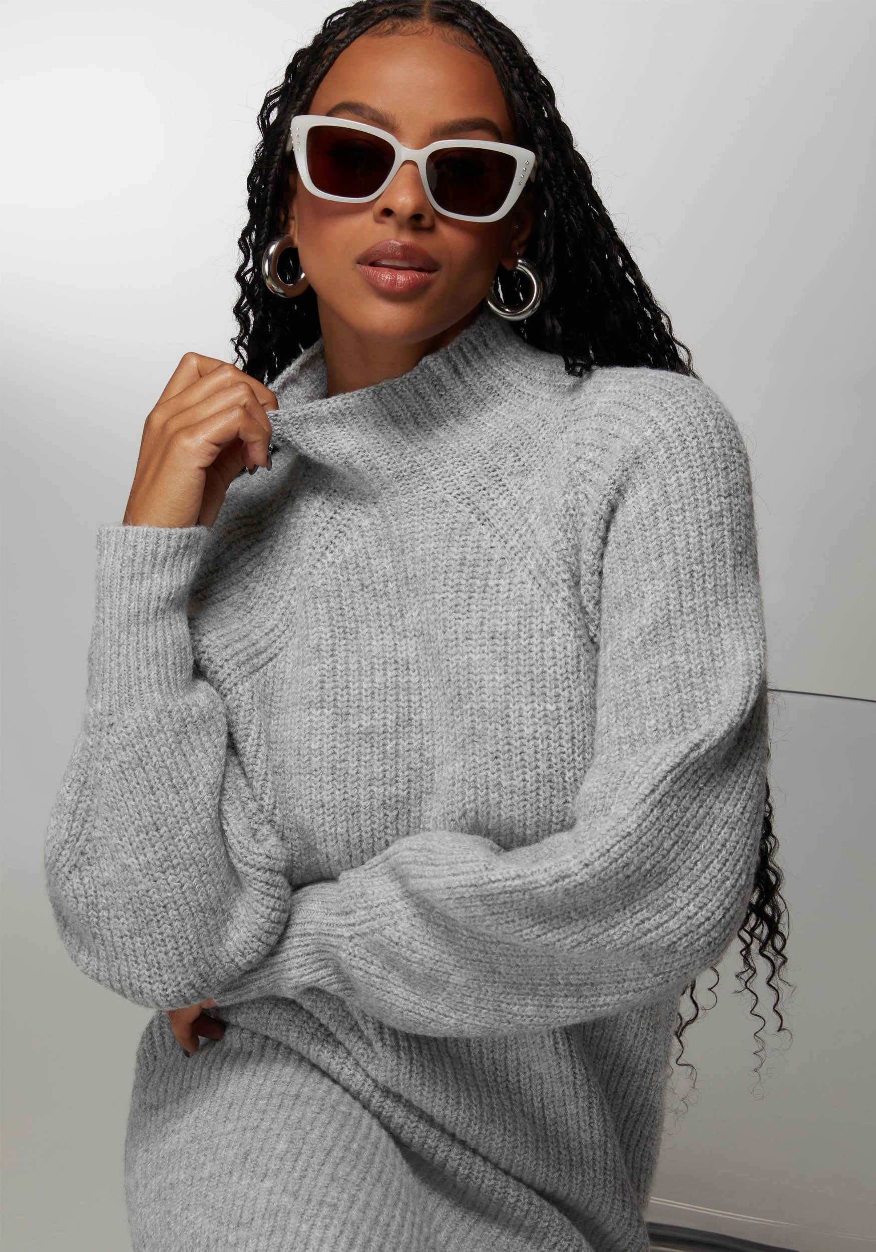 Functional Layer Oversized Sweater Dress