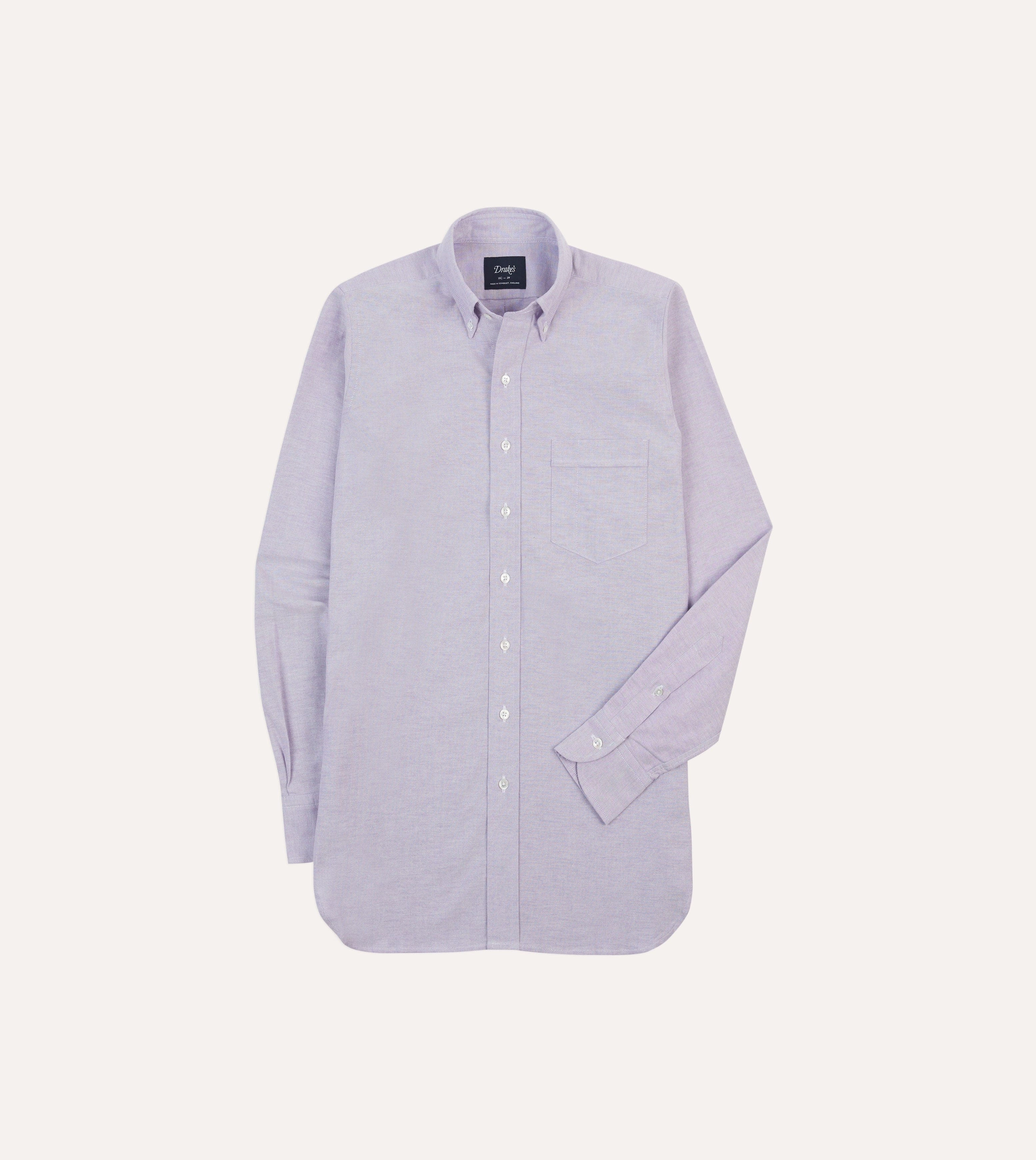 Party outfit Subtle pattern Lilac Cotton Oxford Cloth Button-Down Shirt