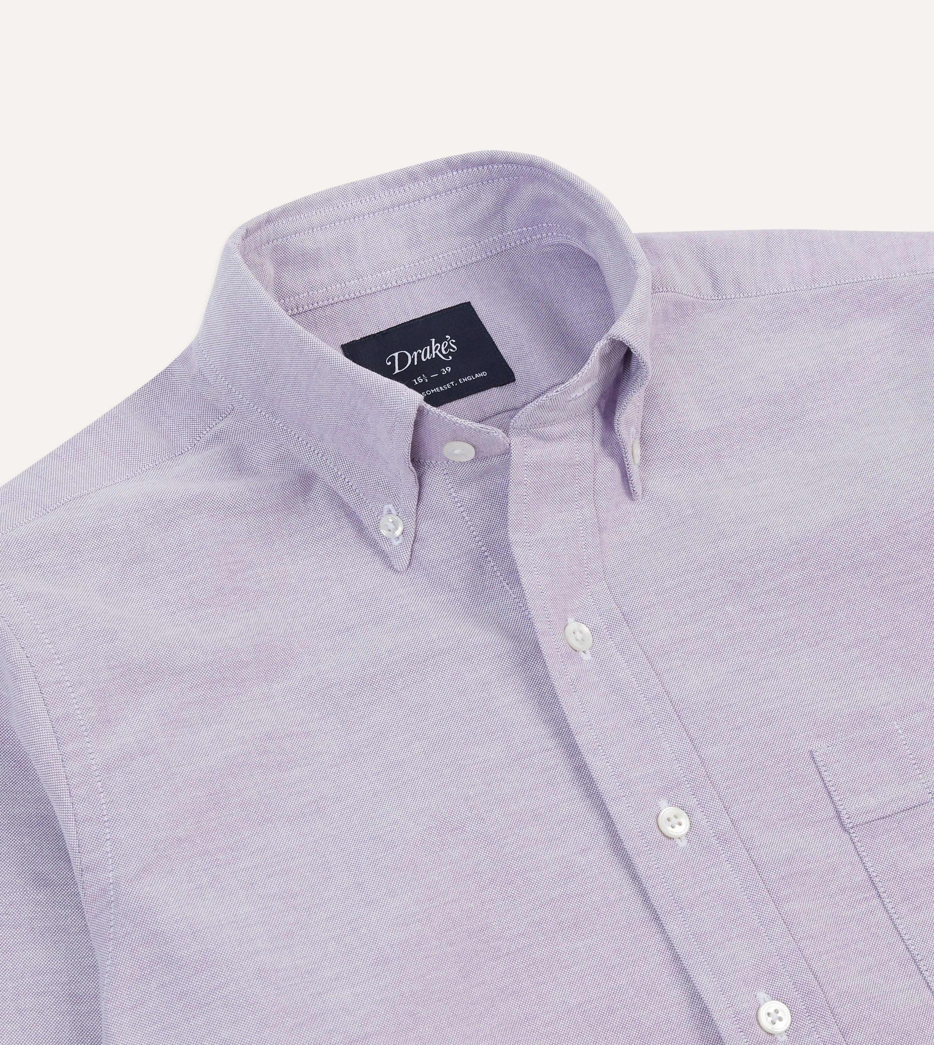 Lilac Cotton Oxford Cloth Button-Down Shirt Unique Design