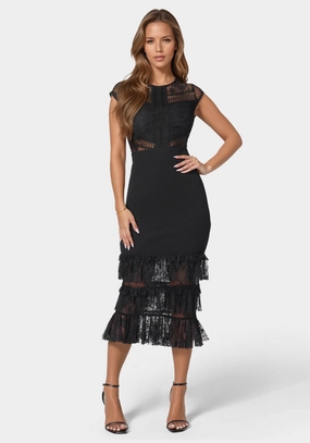 Tiered Lace Midi Dress City Rhythm Outfit Boost