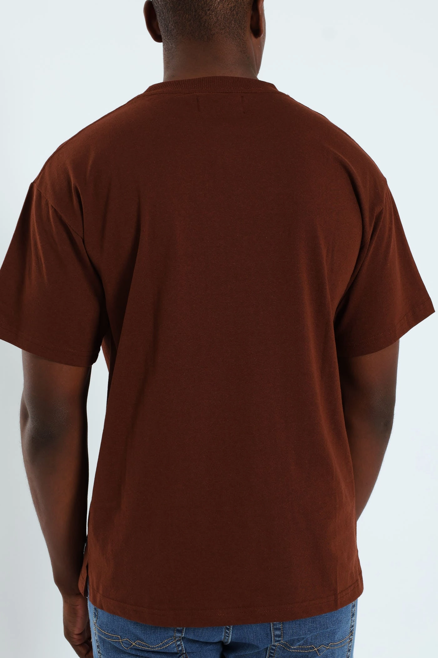 Sporty Vibe Logo Oversized Label Tee - Brown