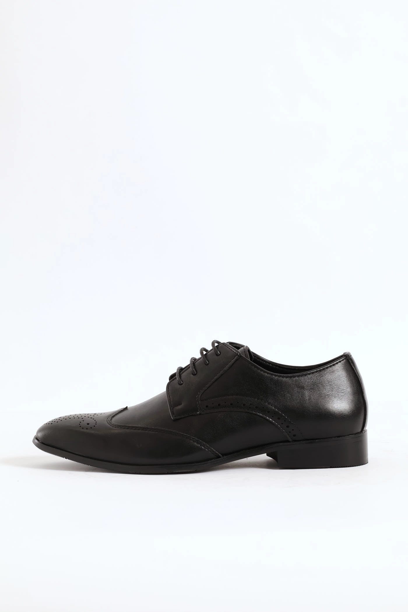 Stitched Wing Detail Lace Up Derby Shoe - Black Icon Edge