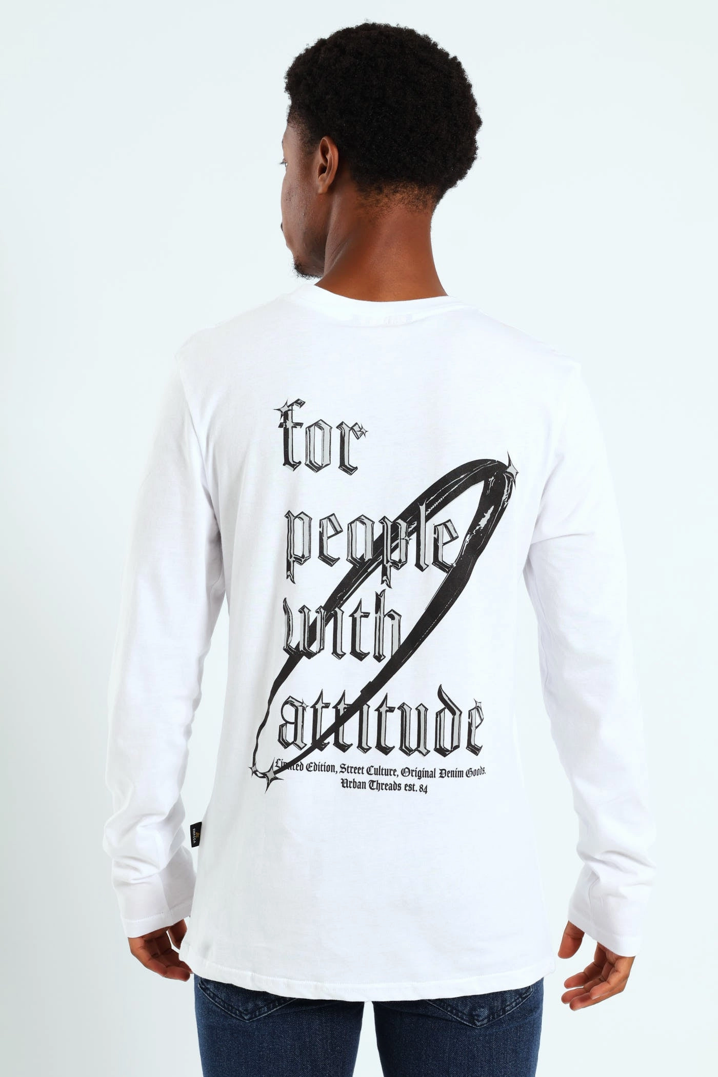Modern Outfit Long Sleeve Placement Print Tee - White