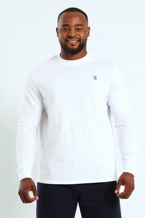 Sleeveless freedom Long Sleeve Slub Tee - White